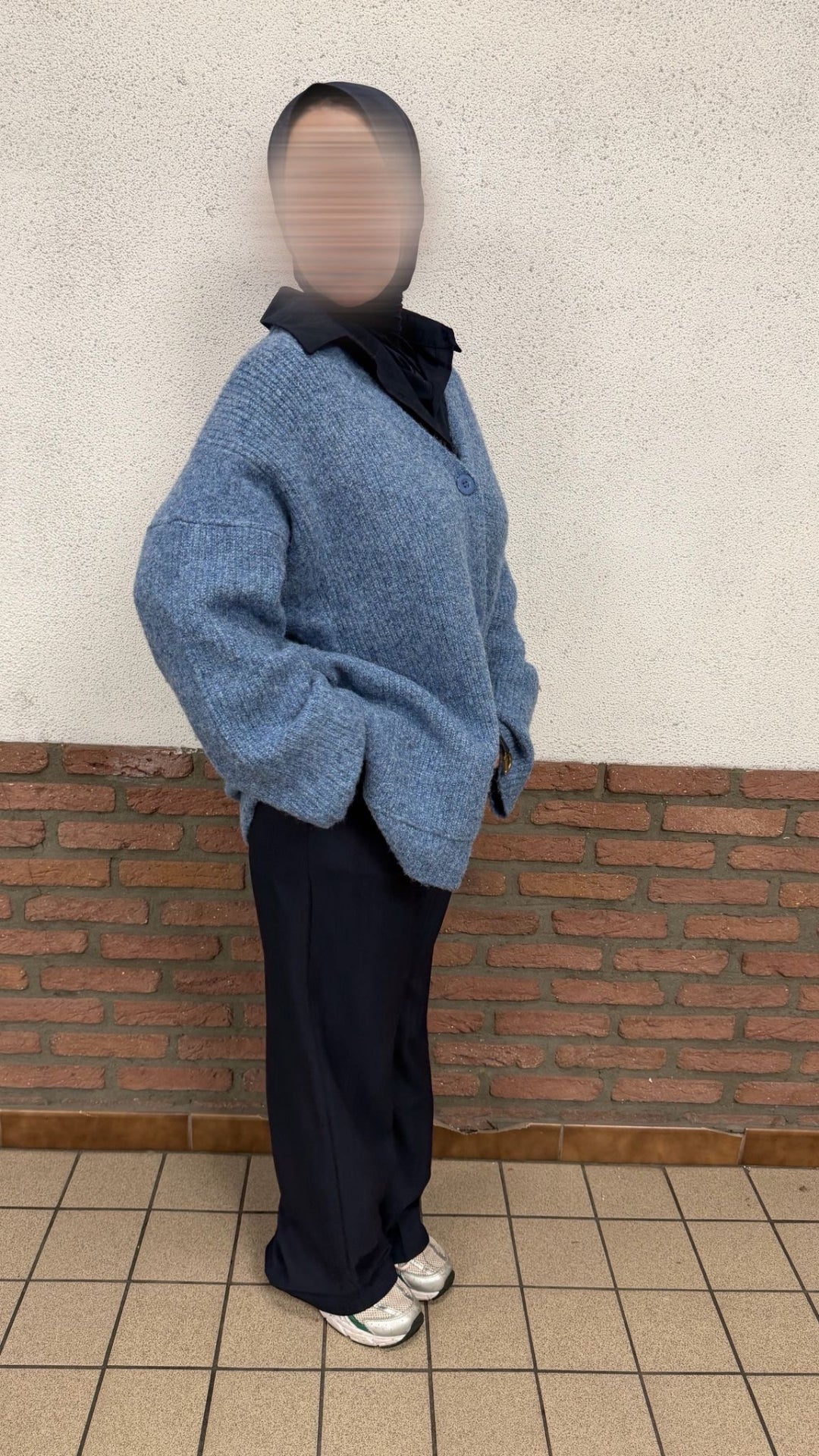 Buttoned knit sweater