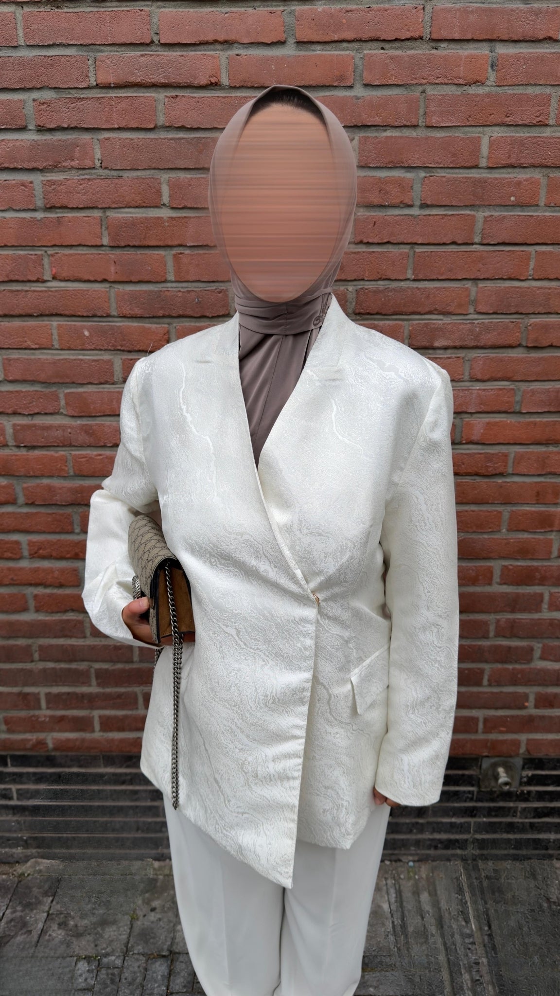 Textured double-breasted blazer