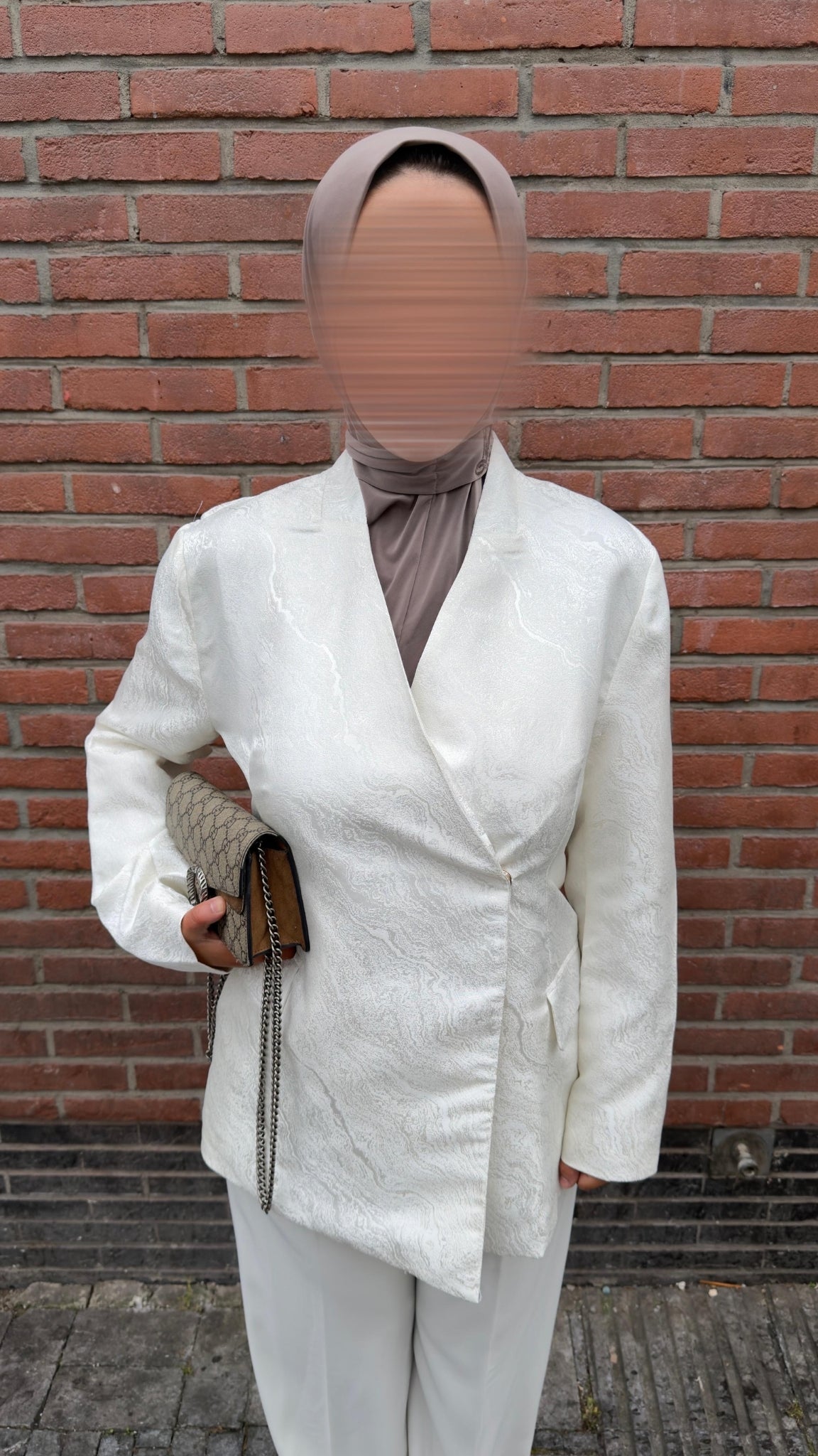 Textured double-breasted blazer