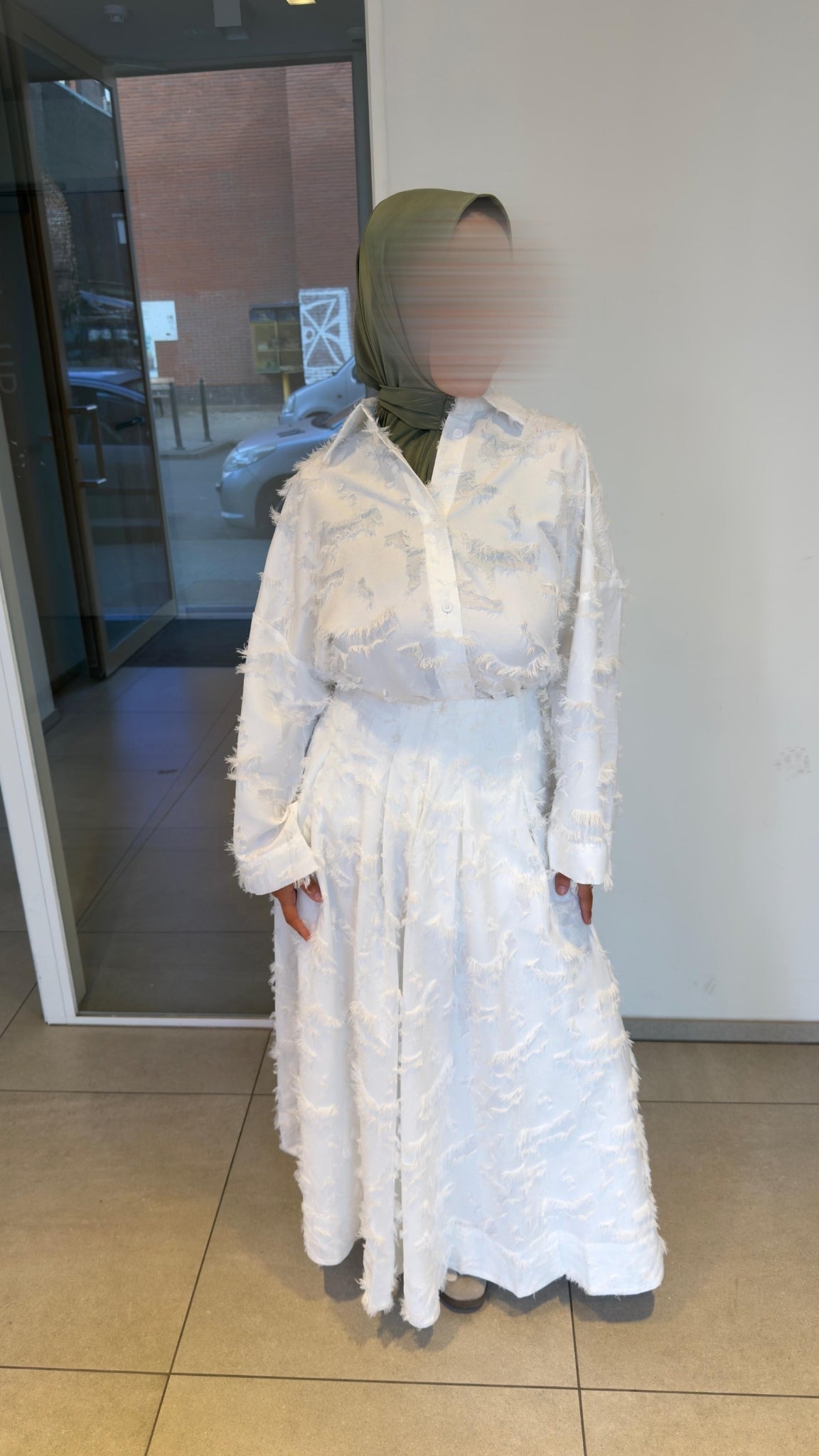 Embroidered shirt and skirt set