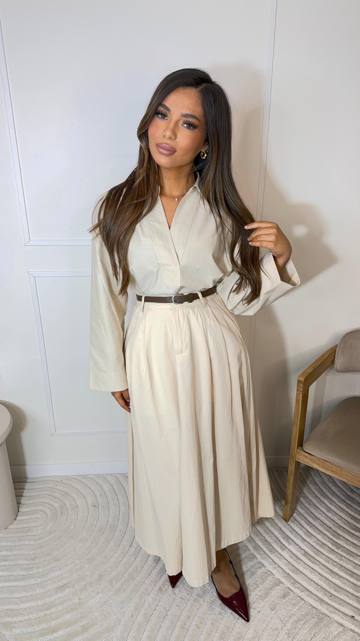 Chemise fluide col V