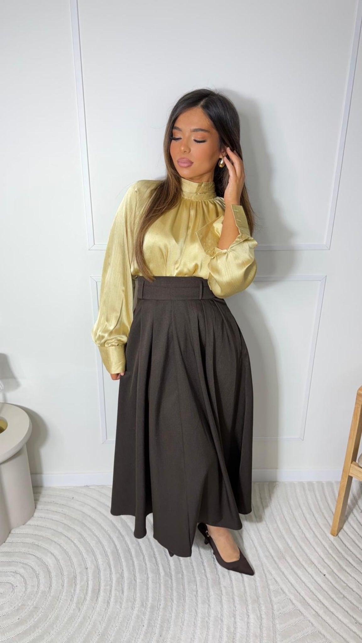 Satin Blouse, Refined Cut