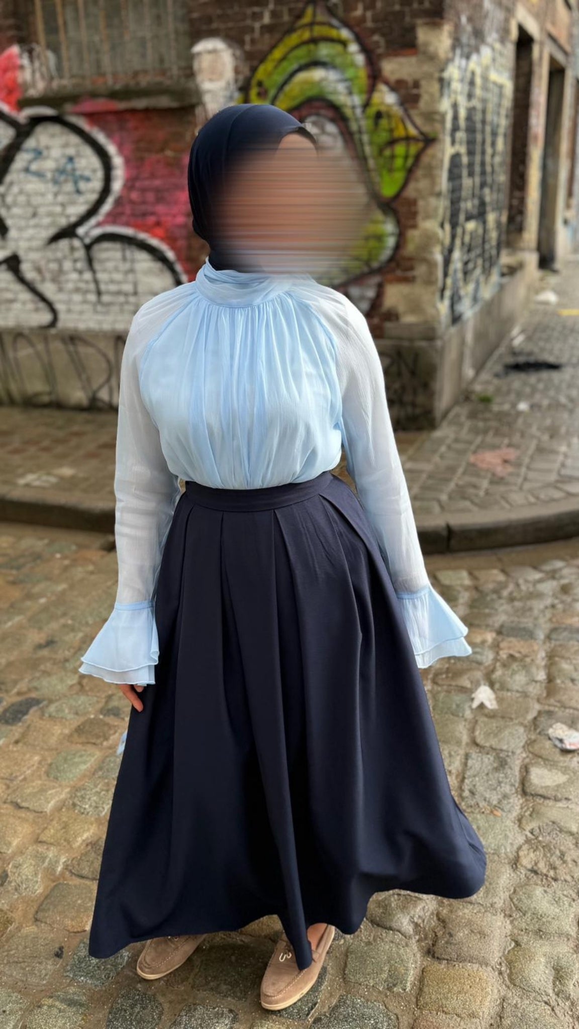 Chemise élégante manches évasées