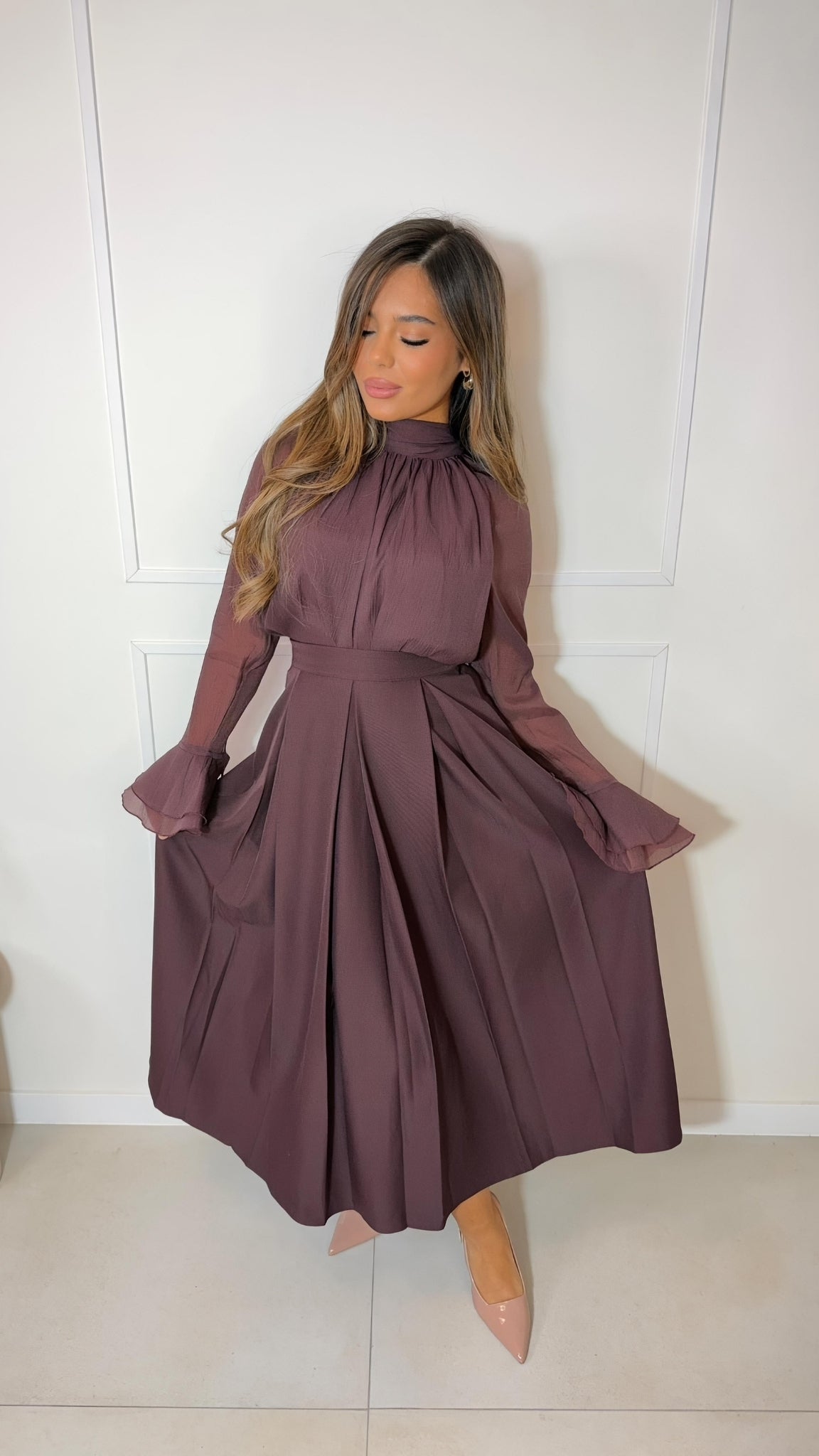 Chemise élégante manches évasées