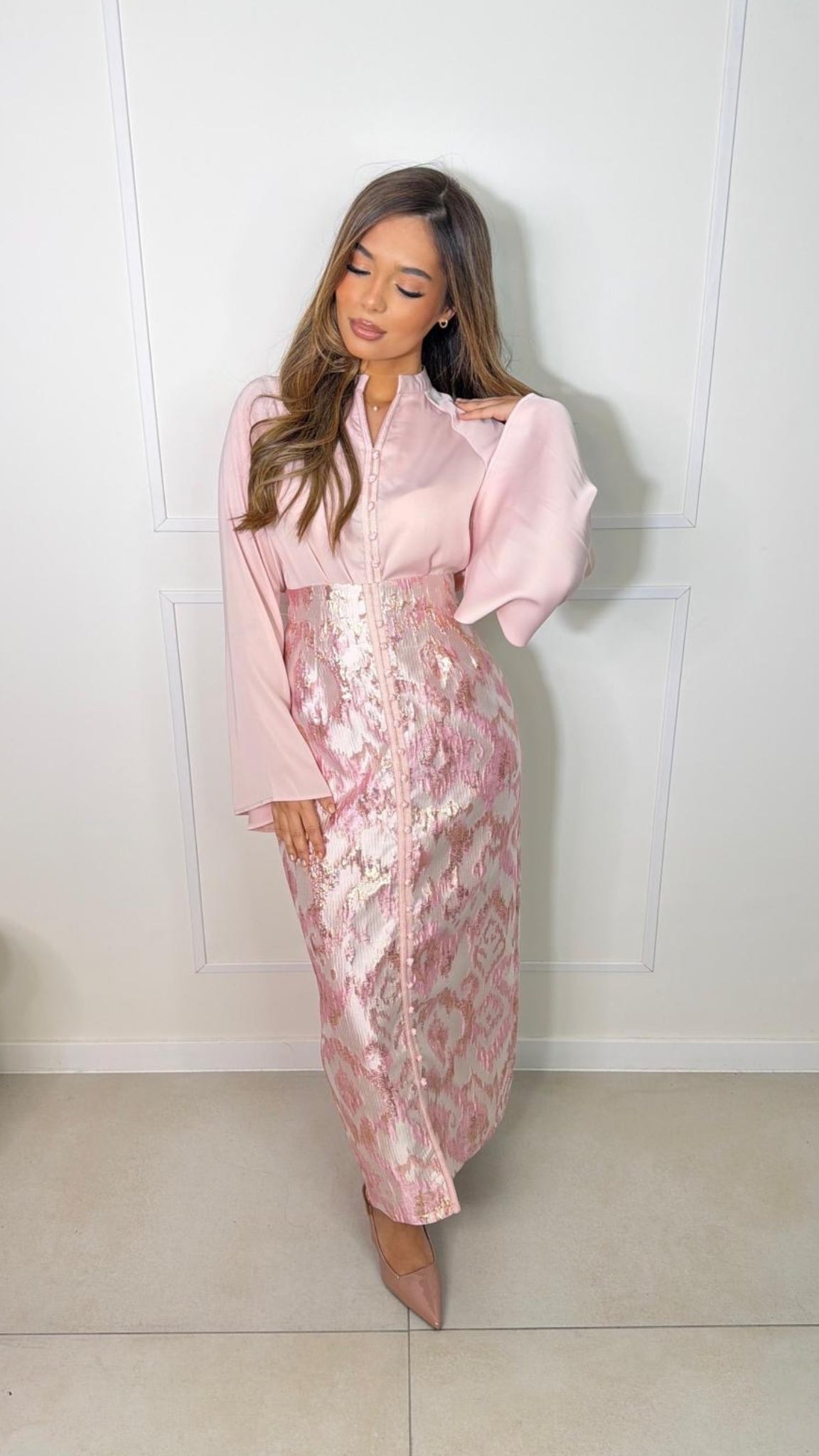 Ensemble Jupe Imprimée & Blouse Fluide