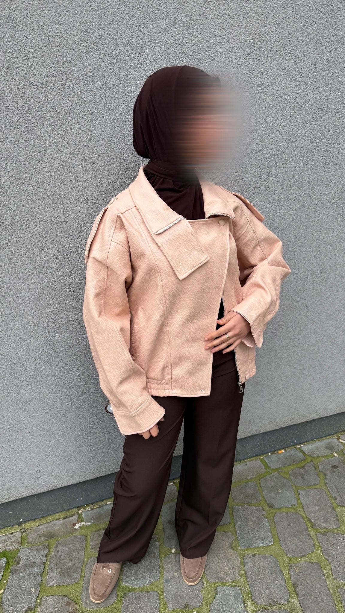 Oversized Faux Leather Jacket