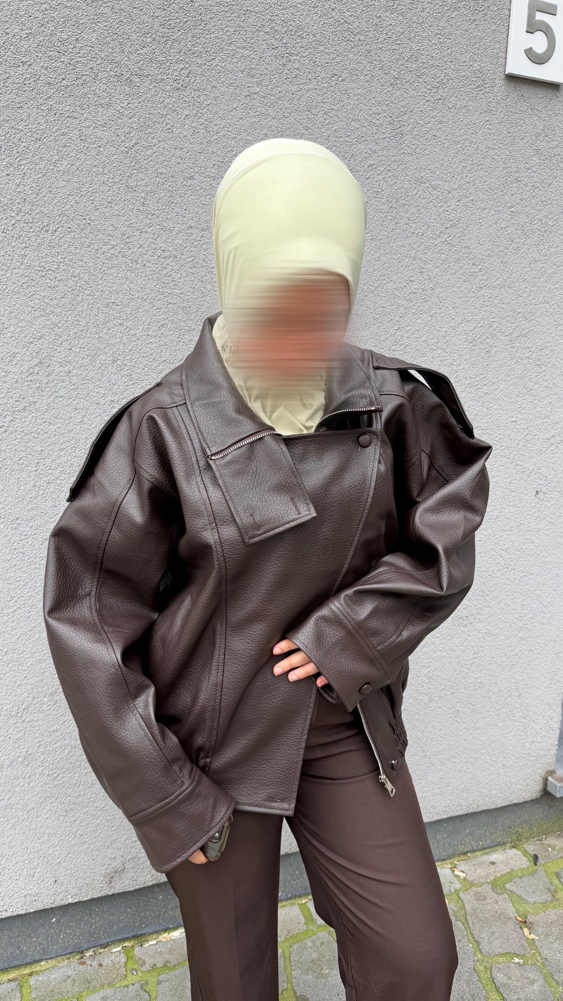 Oversized Faux Leather Jacket