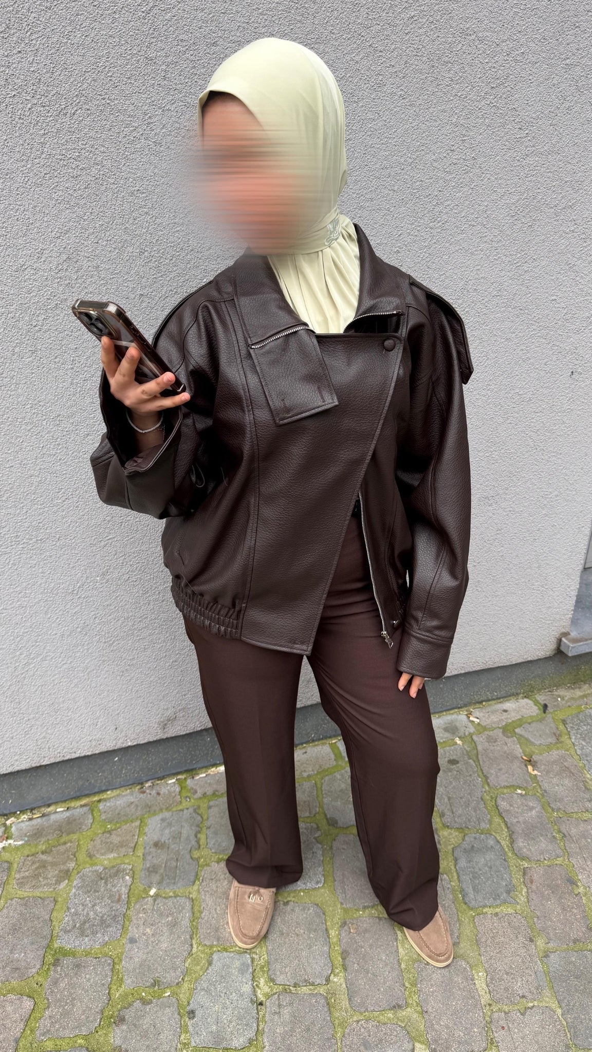 Oversized Faux Leather Jacket