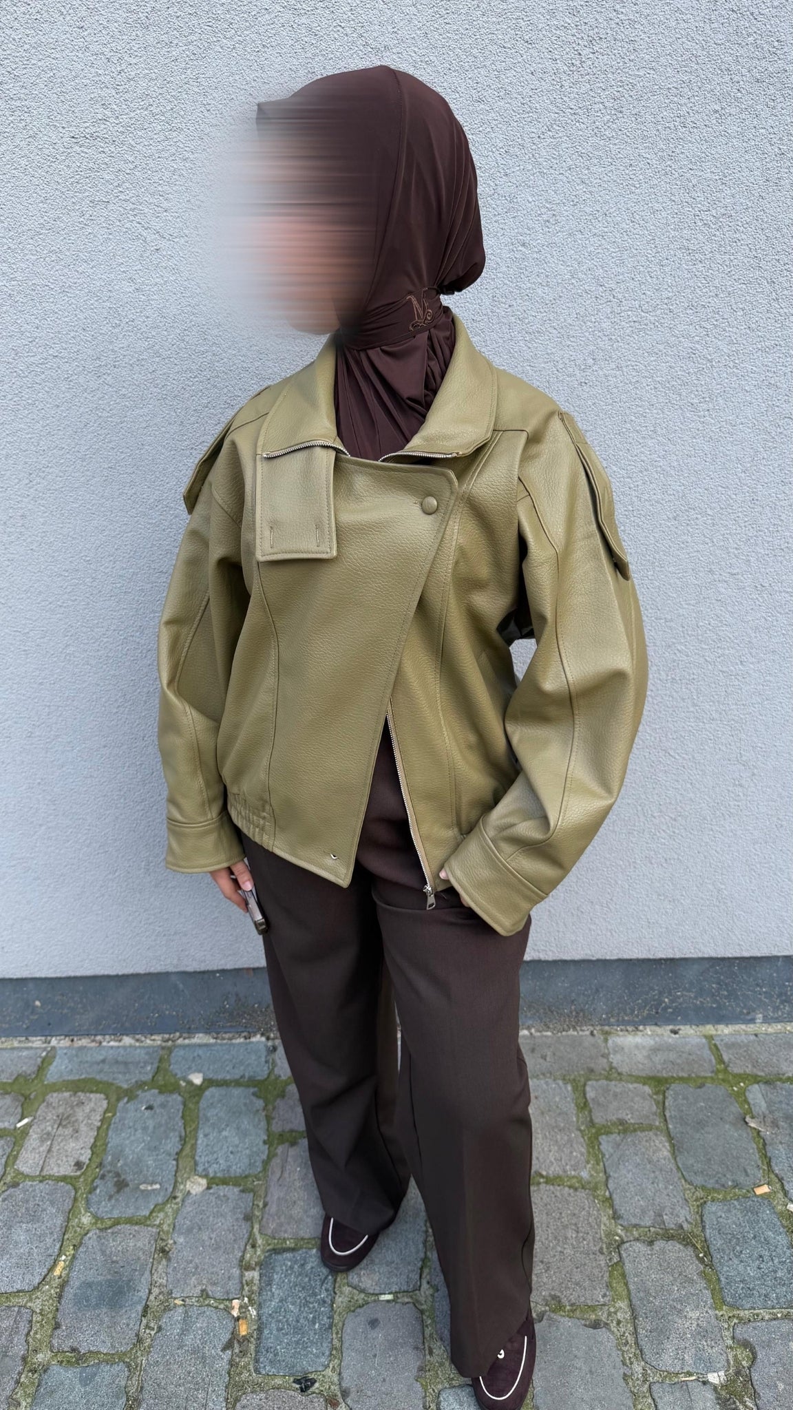 Oversized Faux Leather Jacket