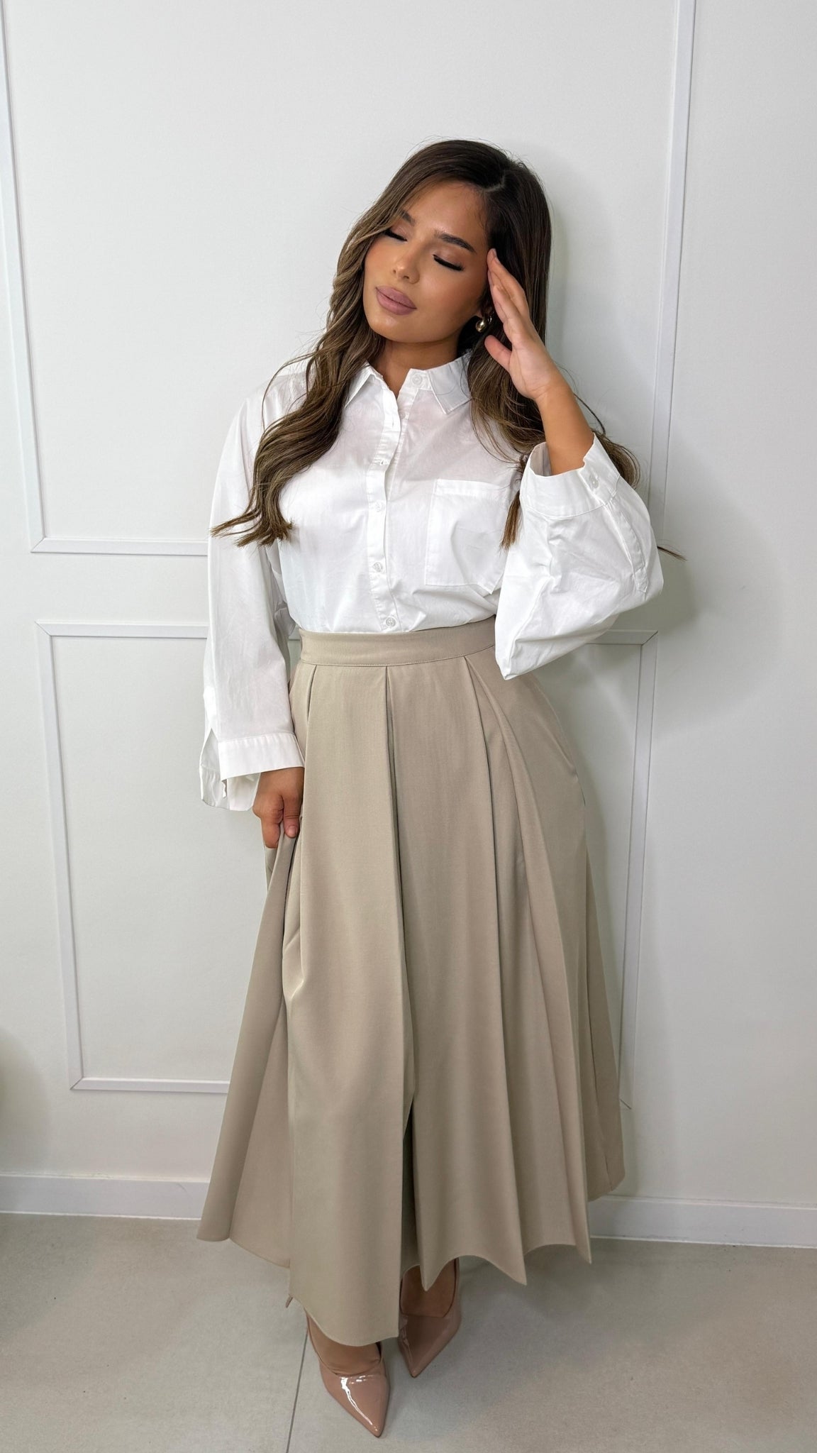 Jupe Plissée Taille Haute