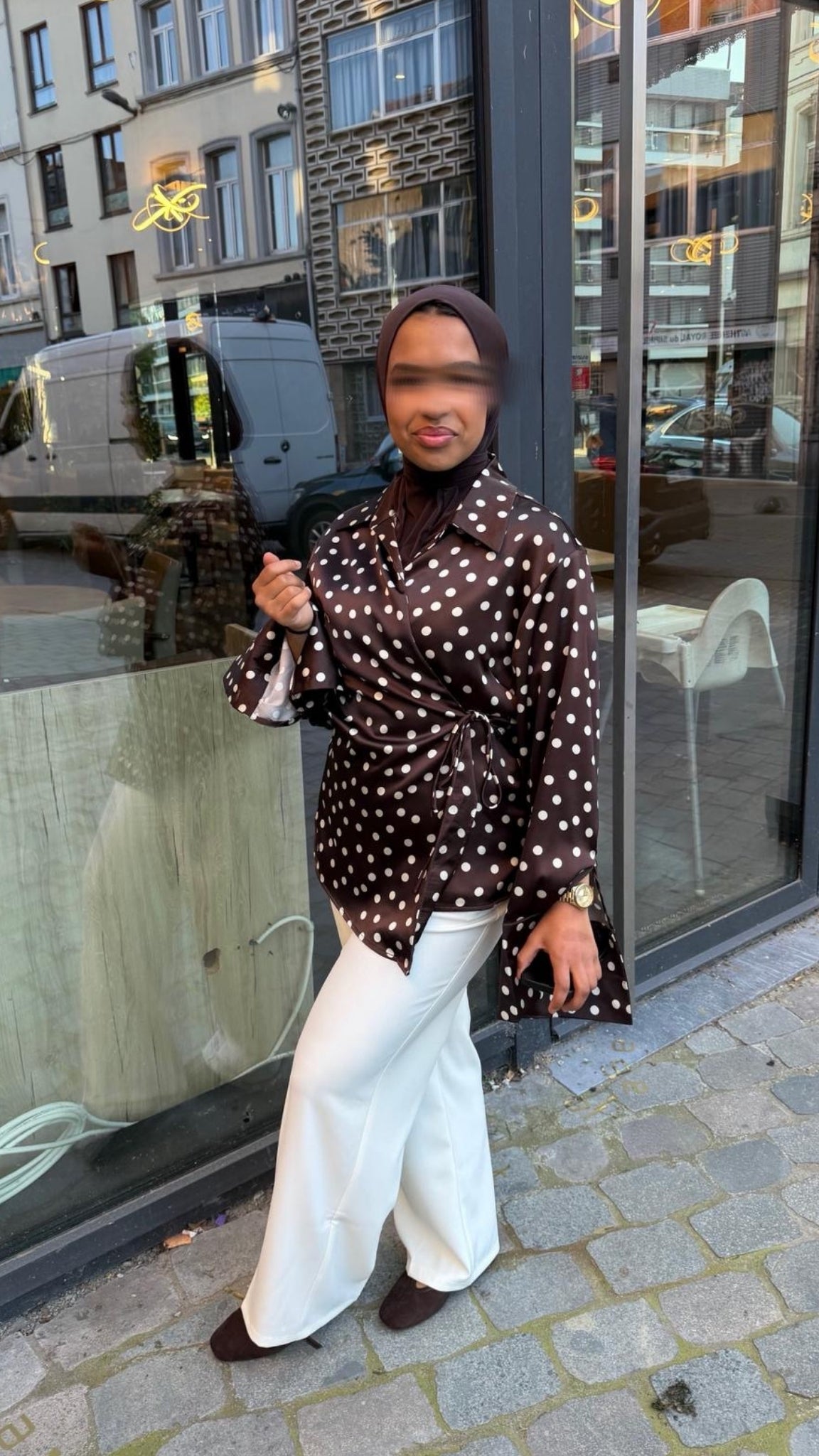 Satijnen Blouse Polka