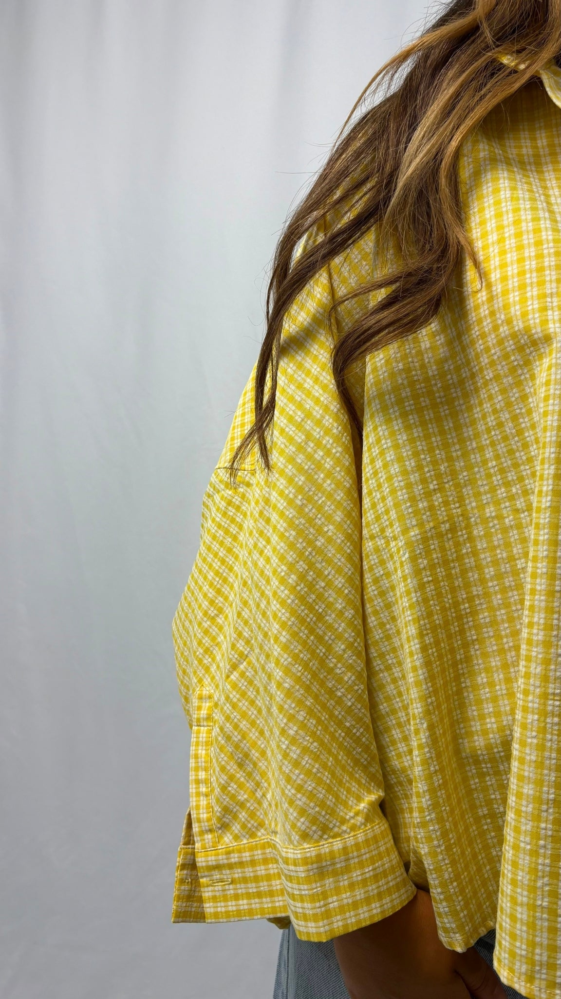 Chemise oversize à carreaux boutonnée
