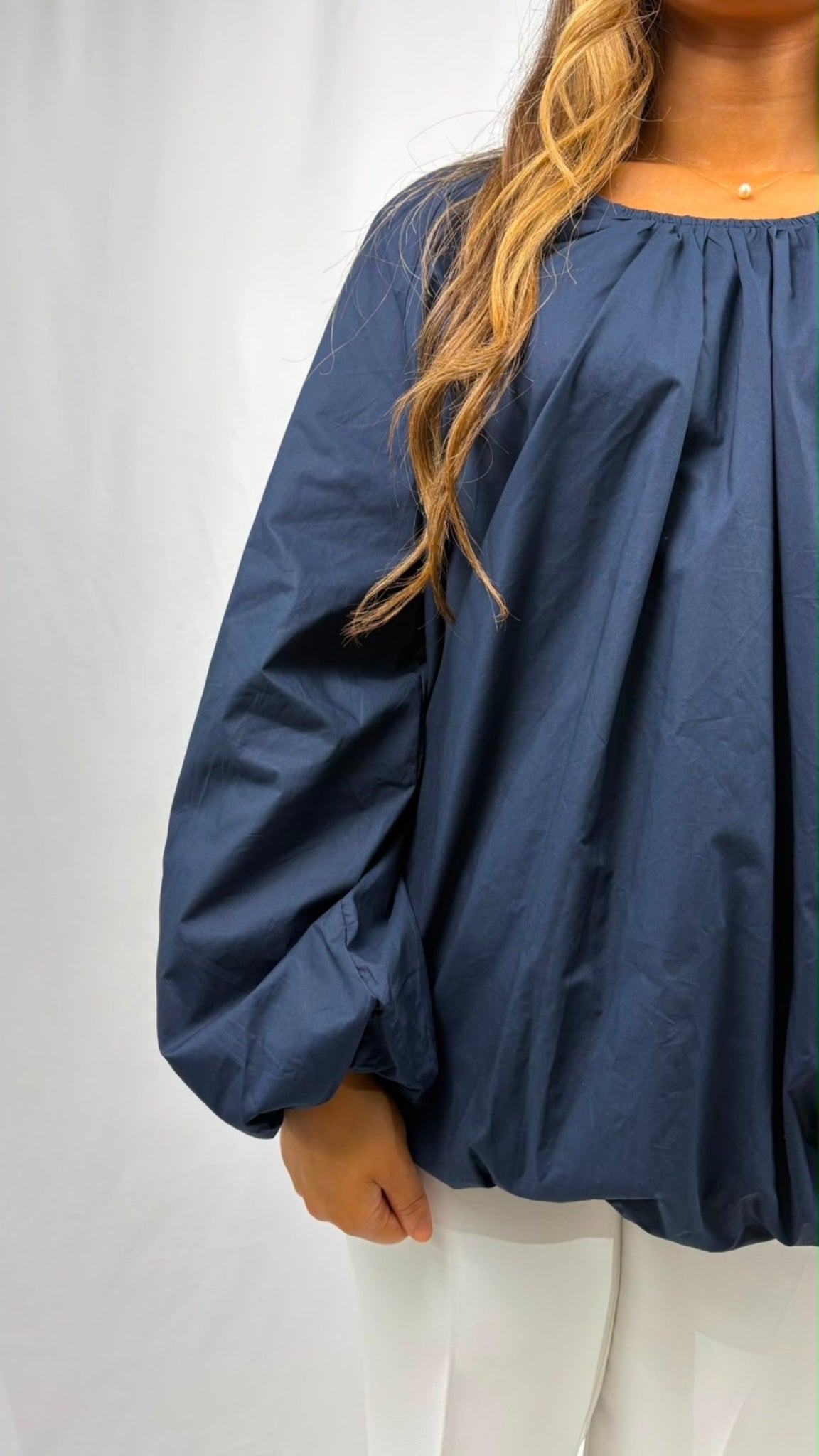 Blouse oversize manches bouffantes