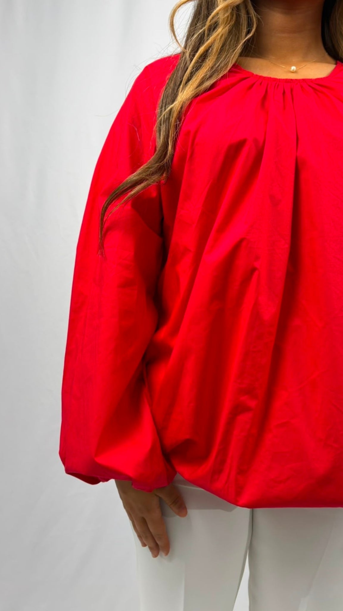 Blouse oversize manches bouffantes