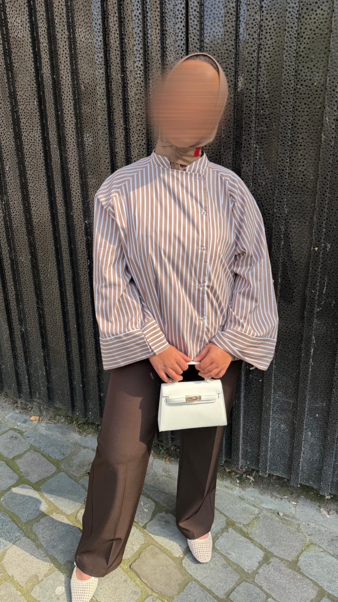 Oversized striped drop-shoulder shirt