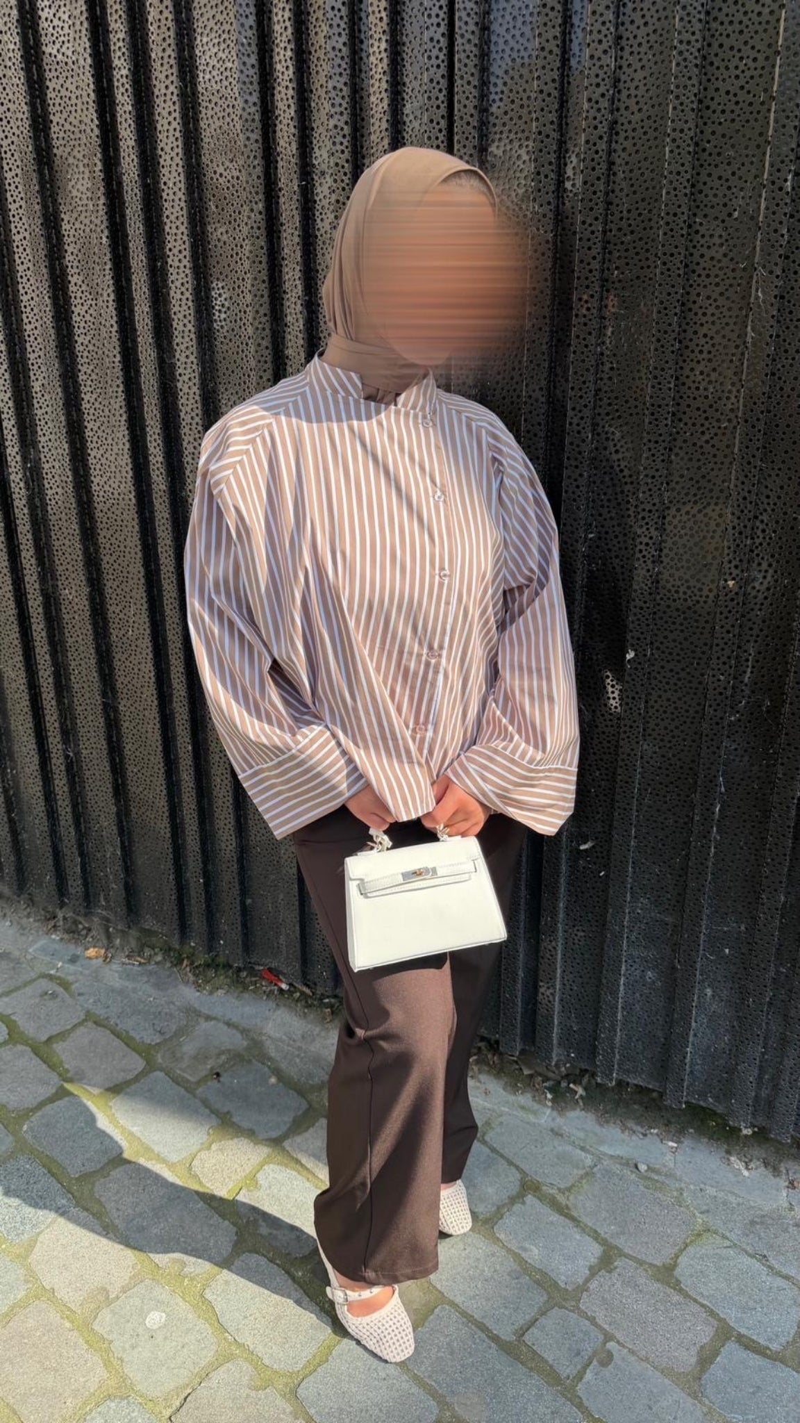 Oversized striped drop-shoulder shirt