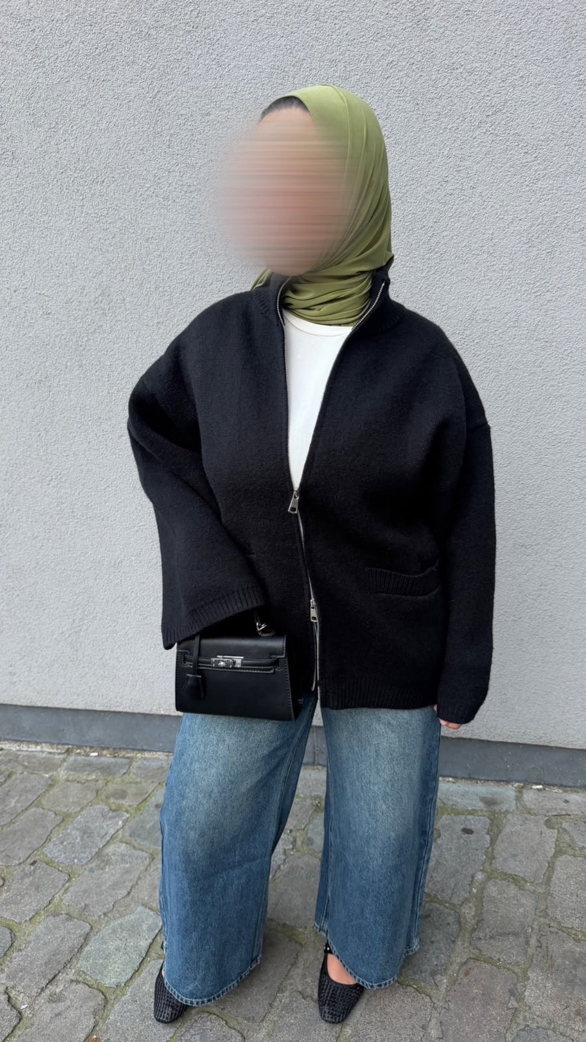 Cardigan zippé oversize