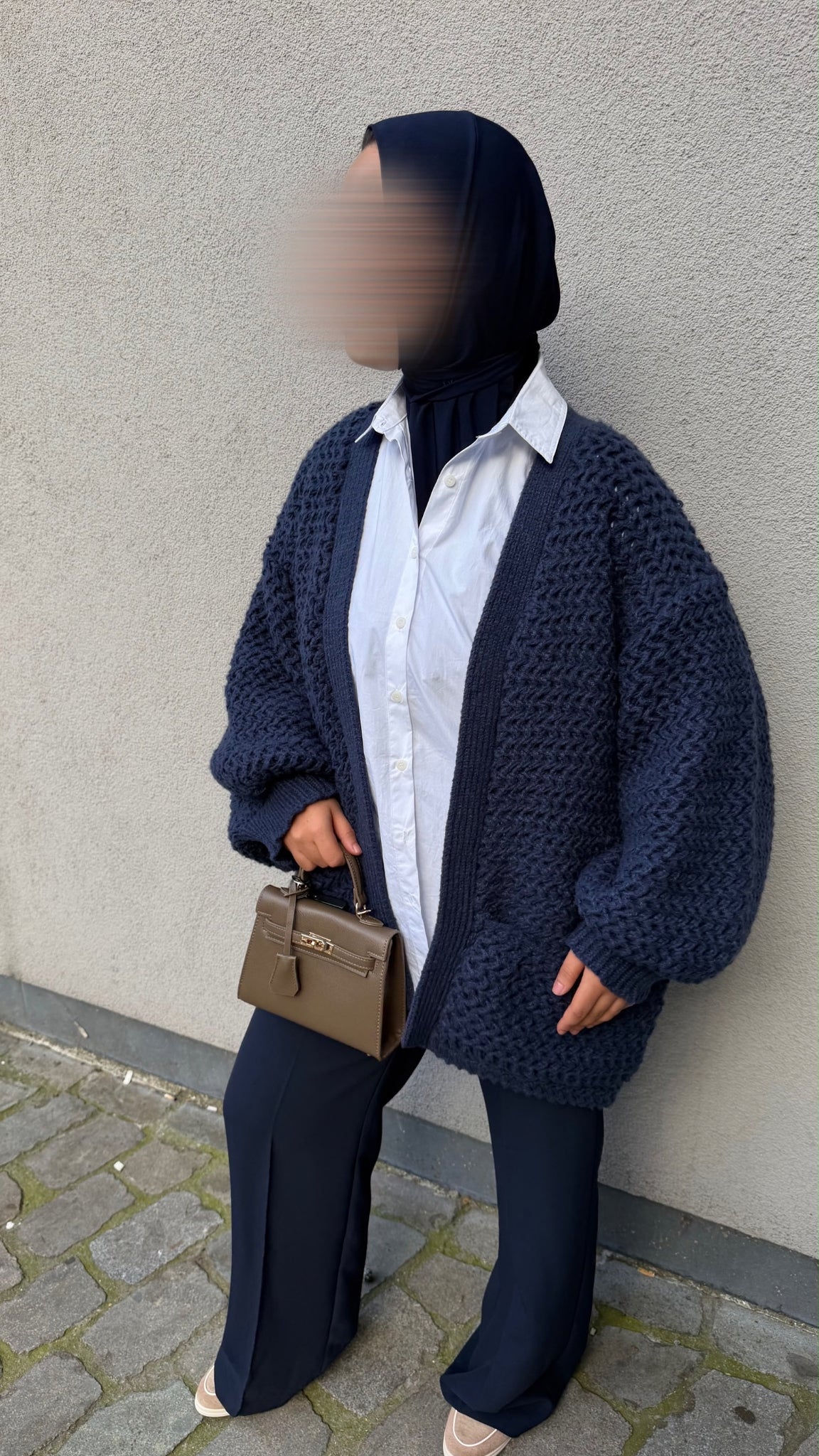 Gilet oversize en maille ajourée