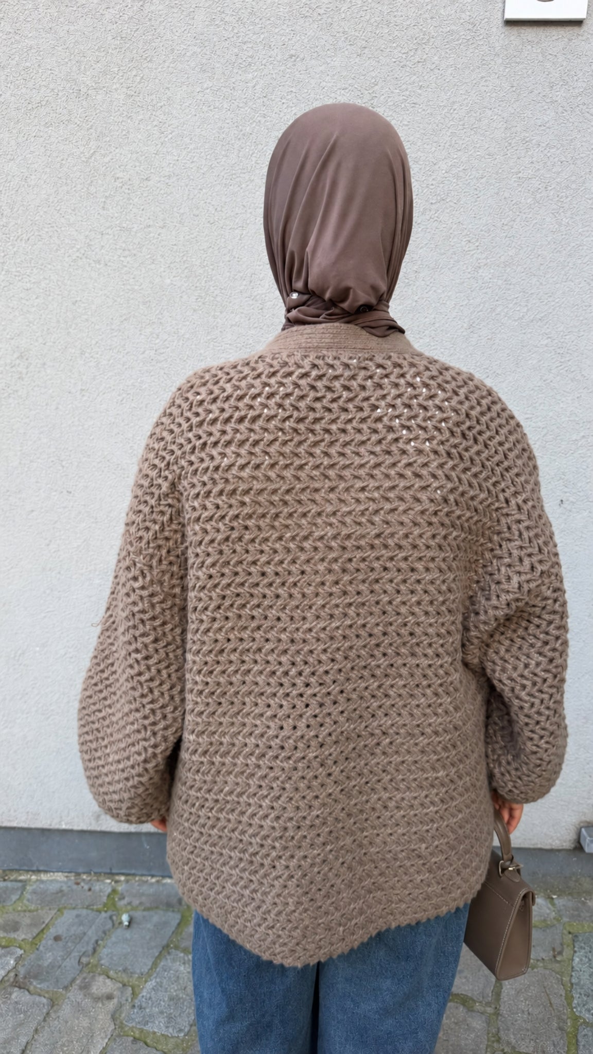 Gilet oversize en maille ajourée
