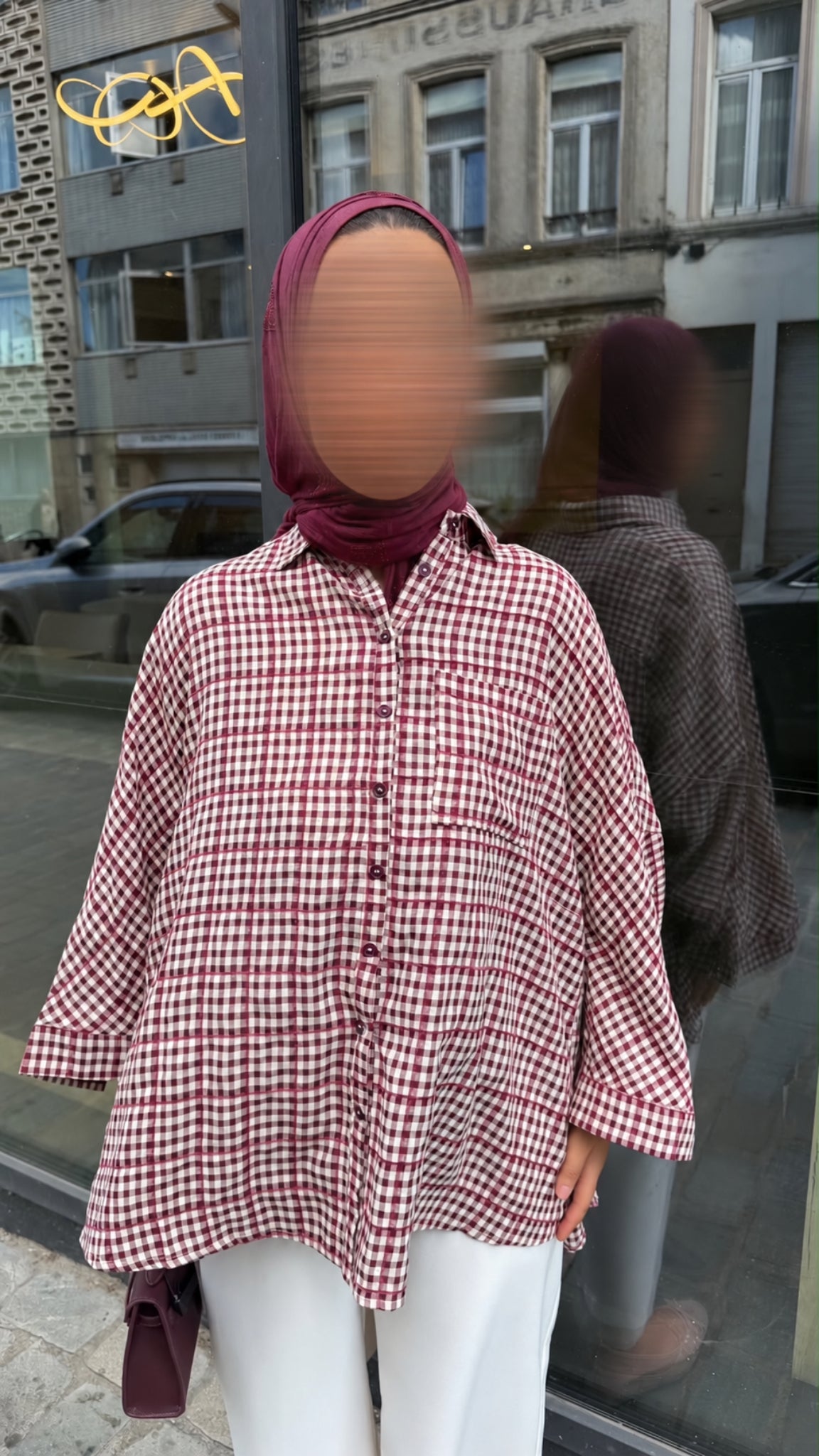 Chemise oversize à carreaux vichy