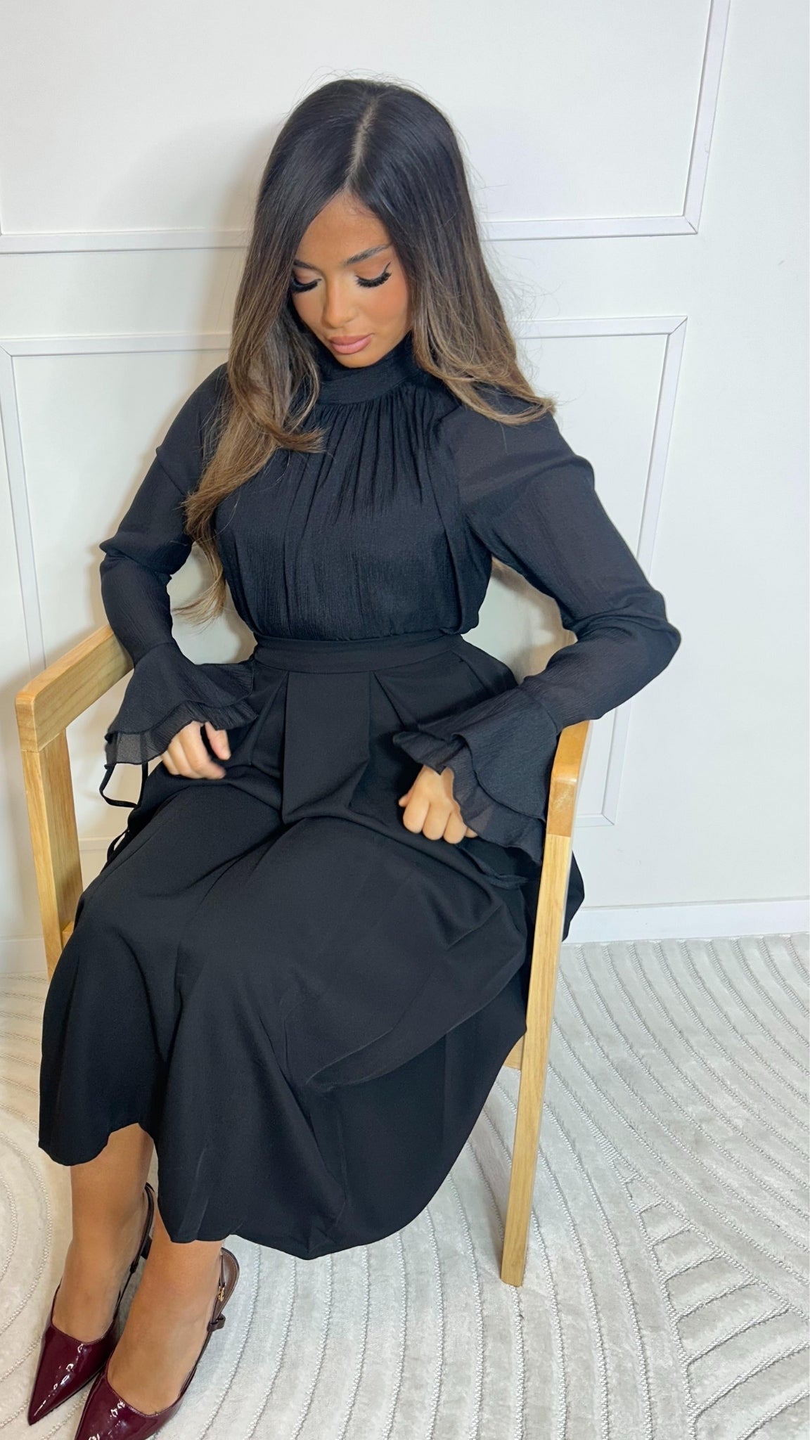 Chemise élégante manches évasées