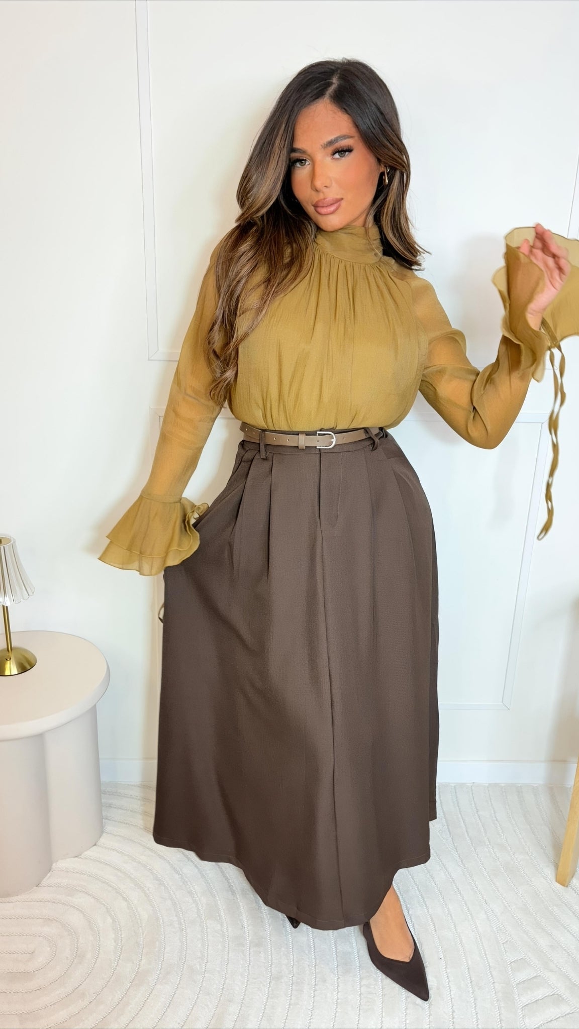 Chemise élégante manches évasées