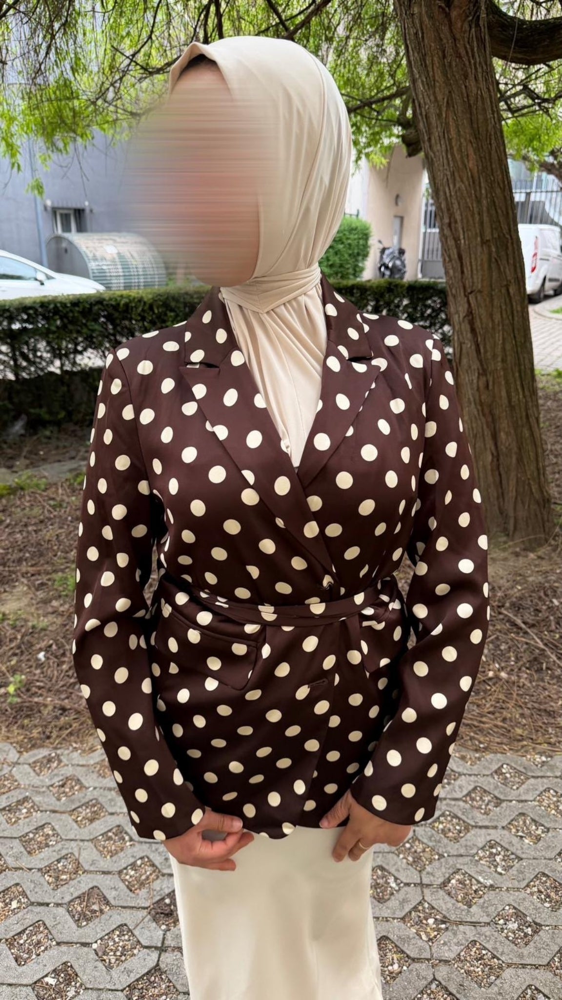 Oversize polka dot shirt top