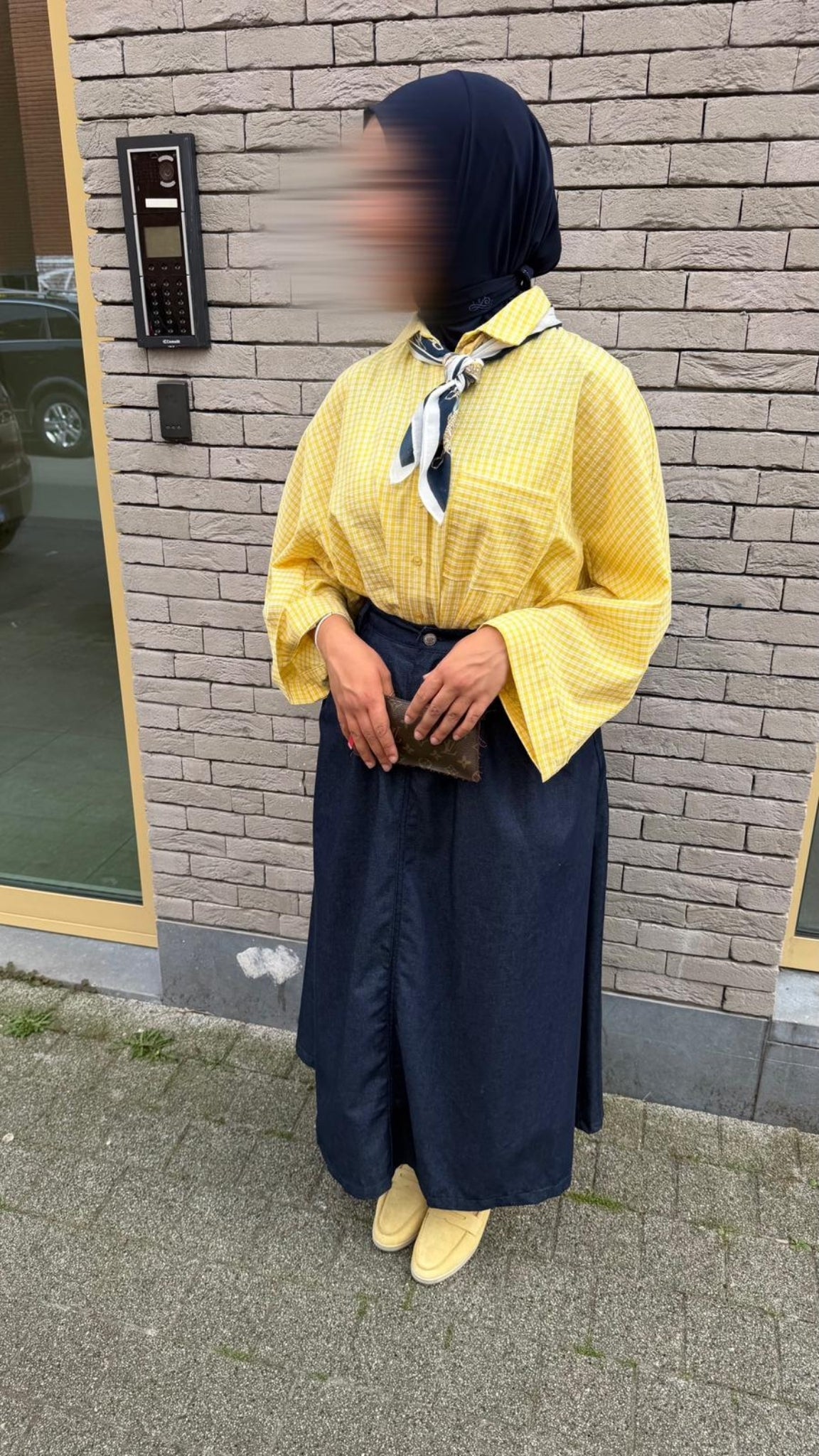 Geruite oversized overhemd met knoopsluiting