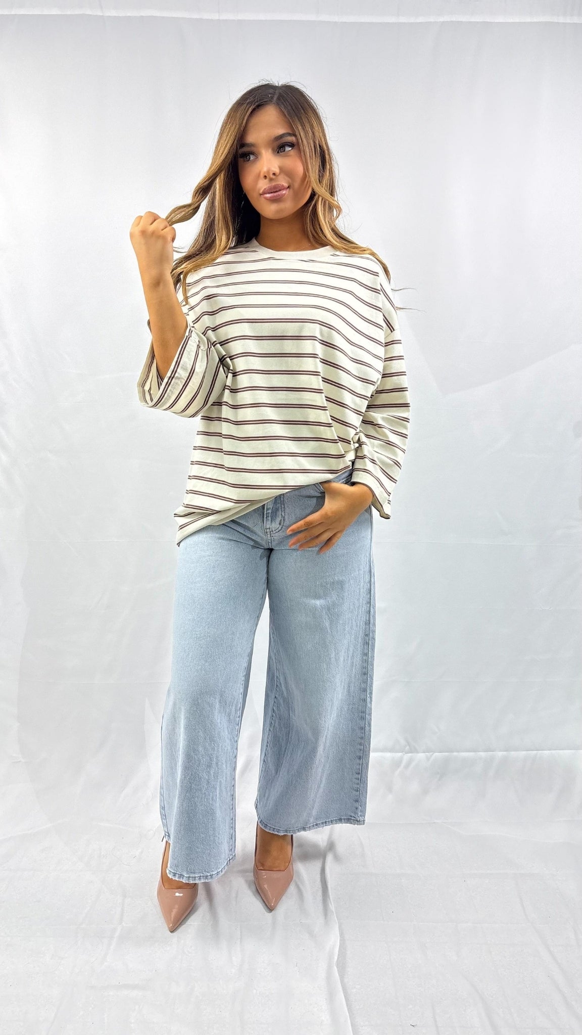 T-shirt oversize à rayures marinières