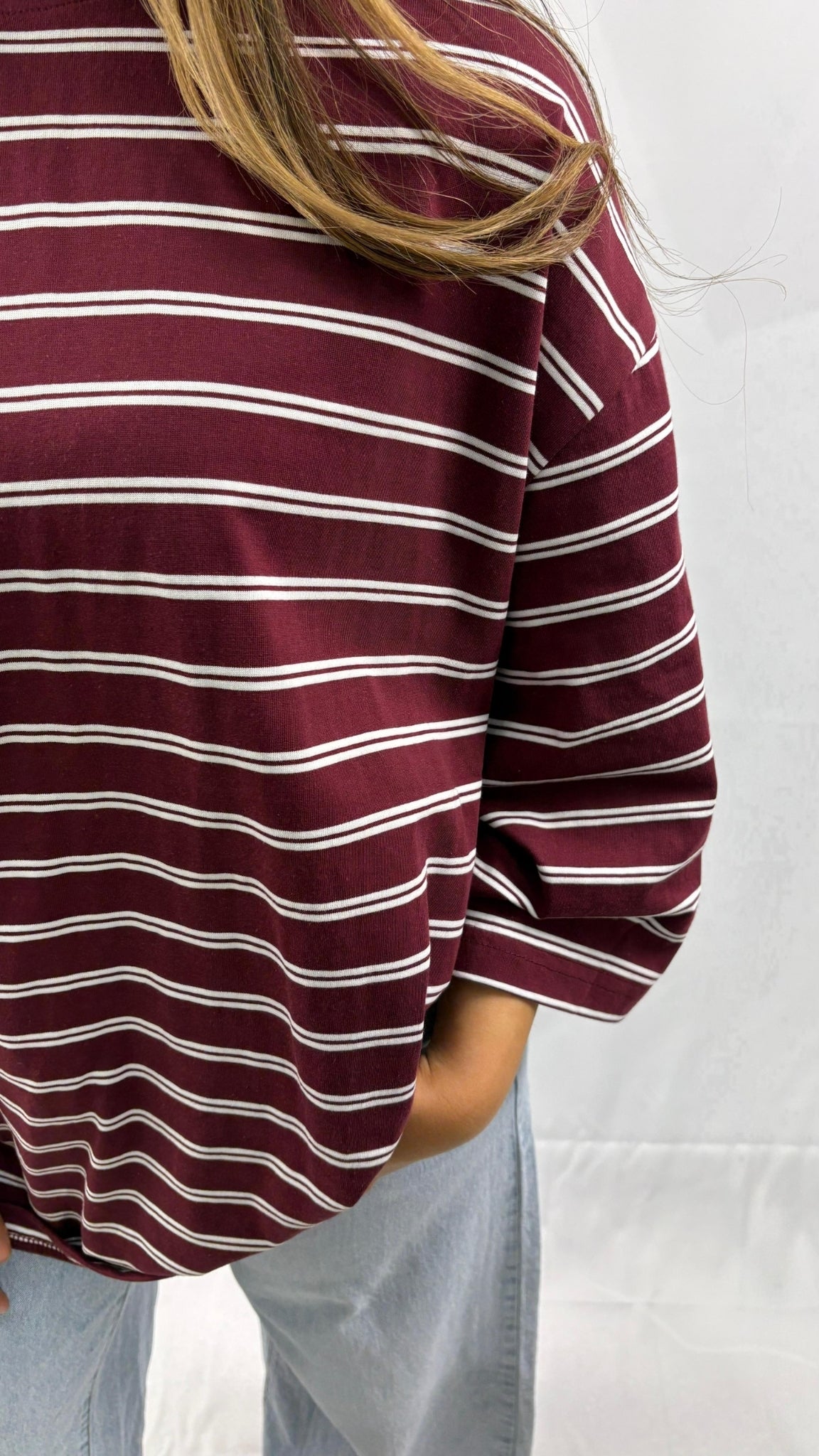 T-shirt oversize à rayures marinières