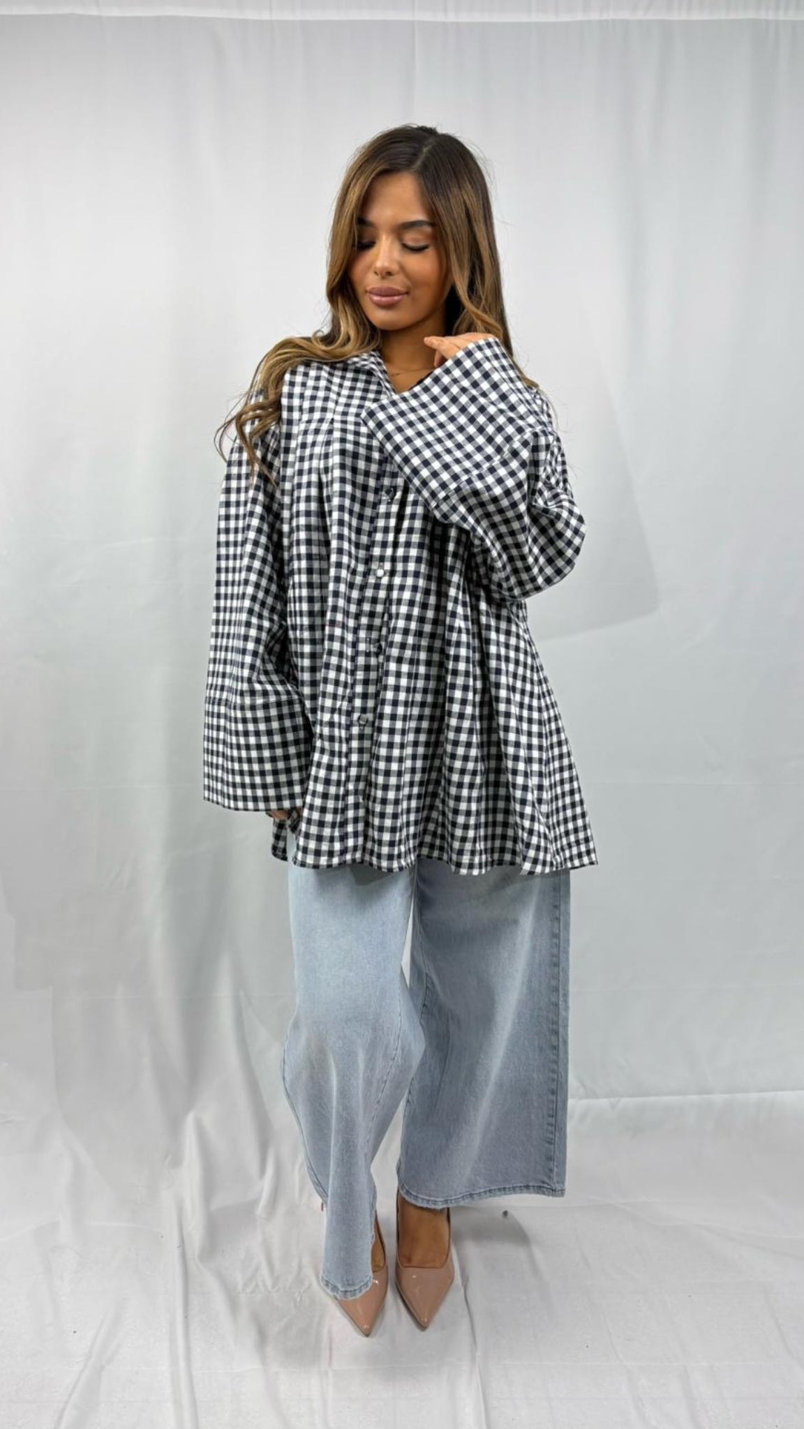 Chemise vichy coupe évasée oversize