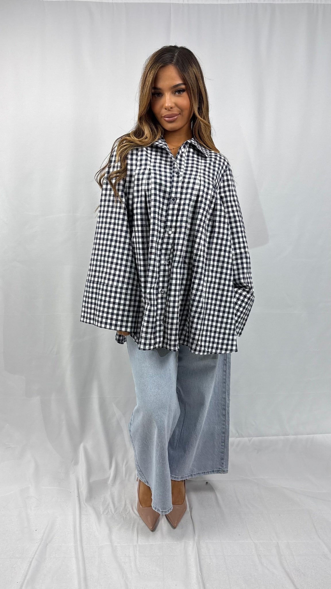Chemise vichy coupe évasée oversize