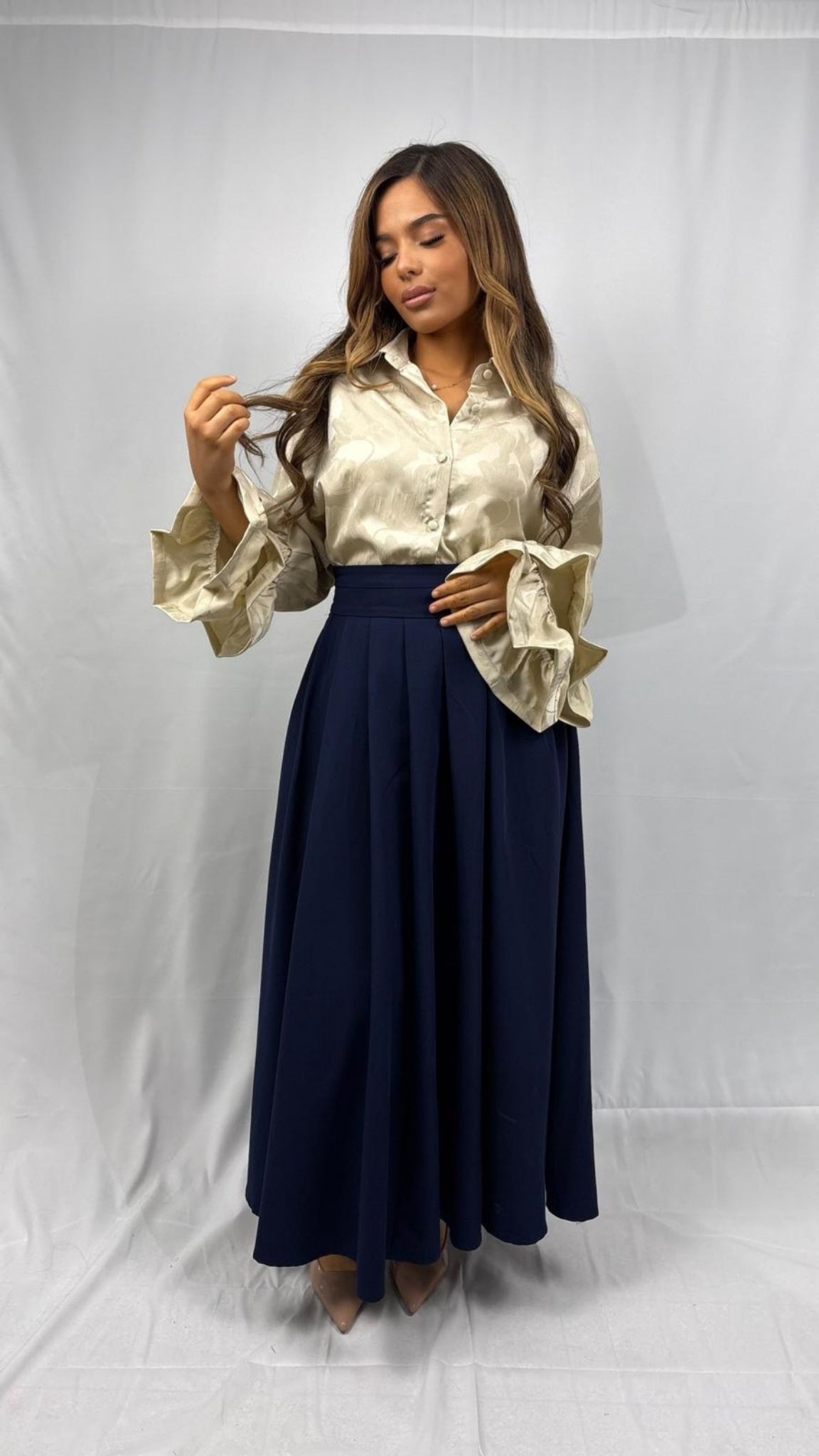 Chemise satinée coupe ample