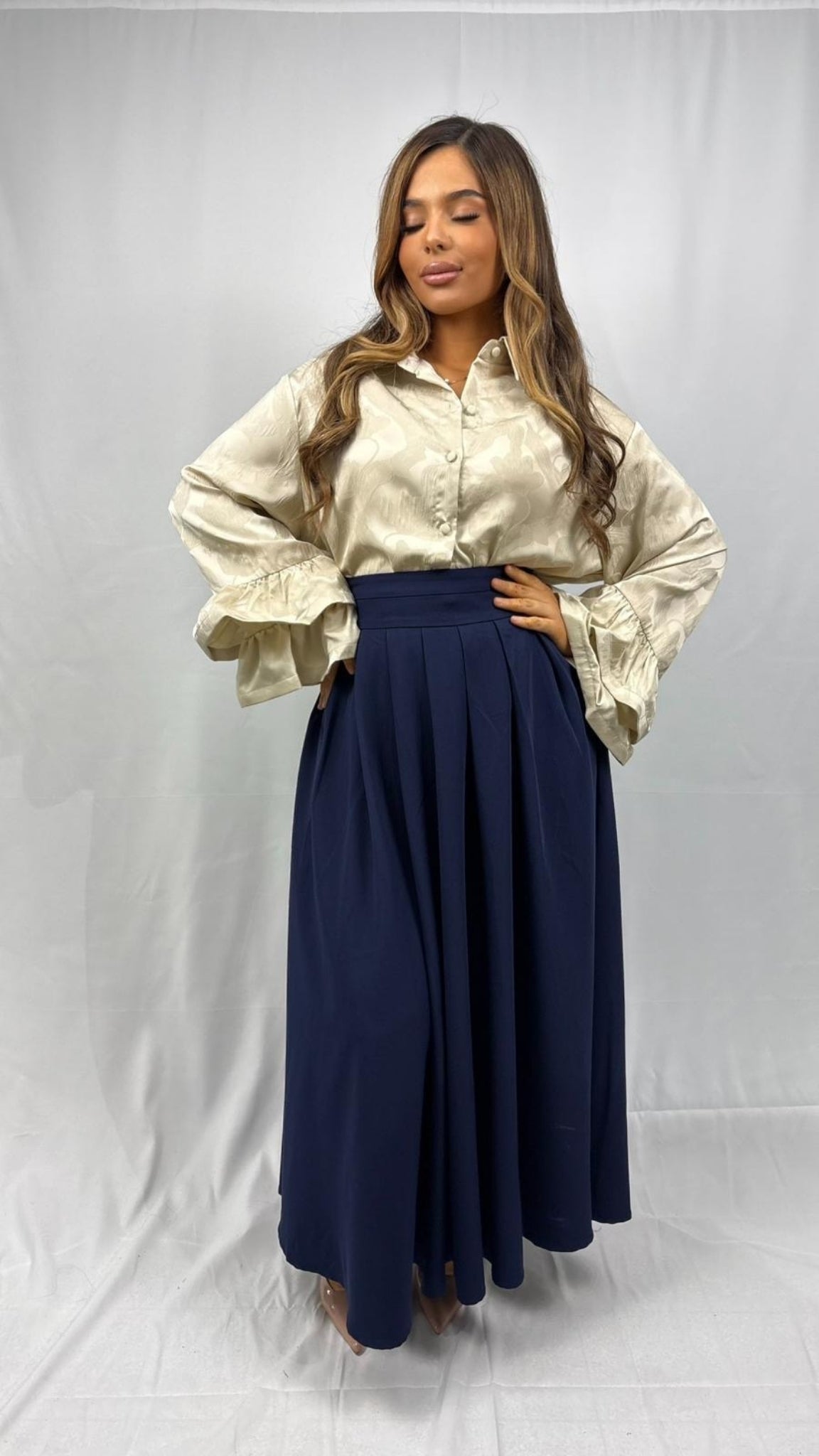 Chemise satinée coupe ample