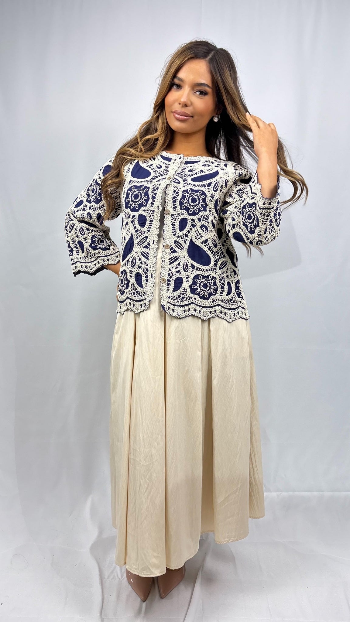 Haut crochet bordure festonnée