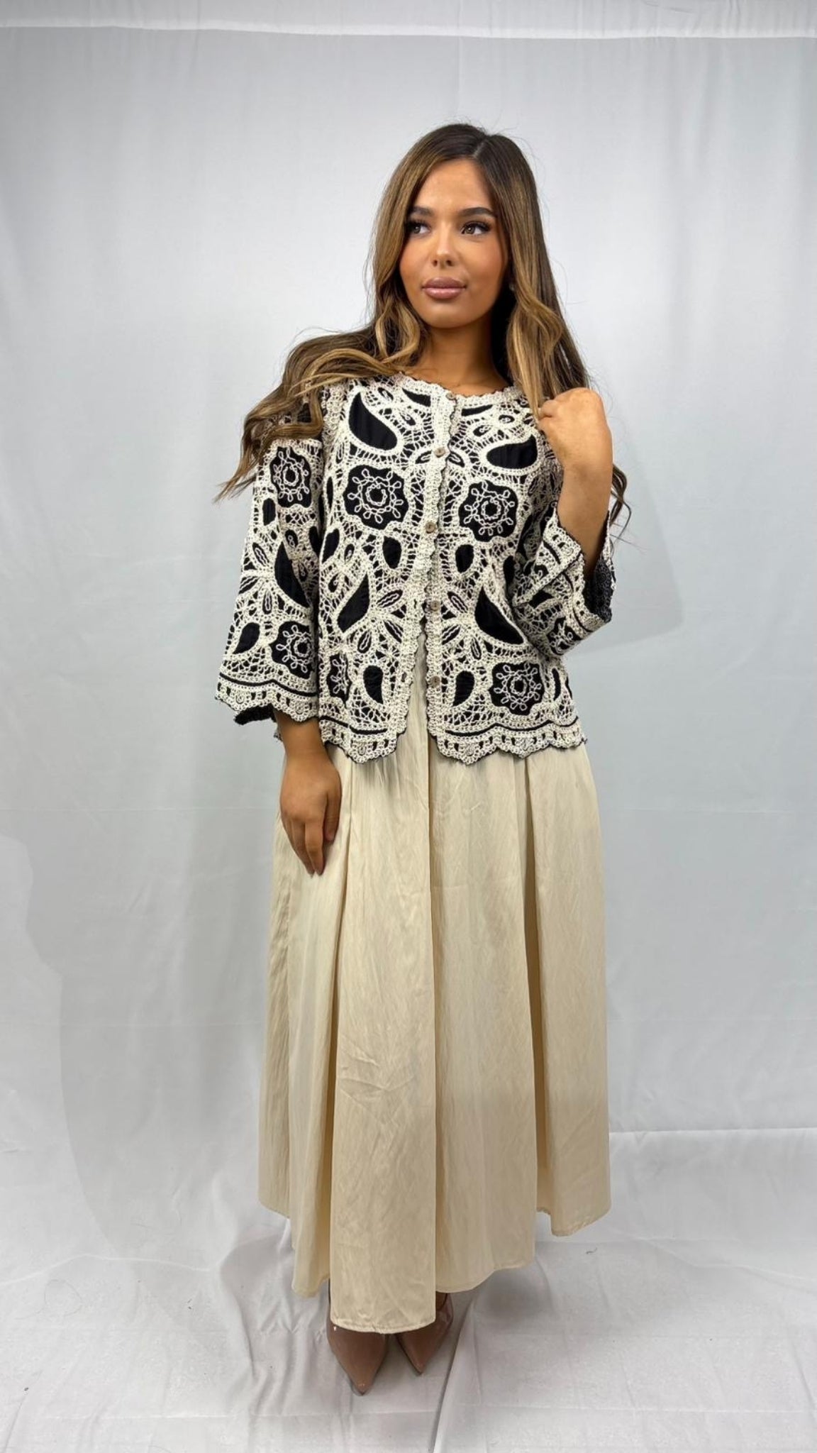 Haut crochet bordure festonnée