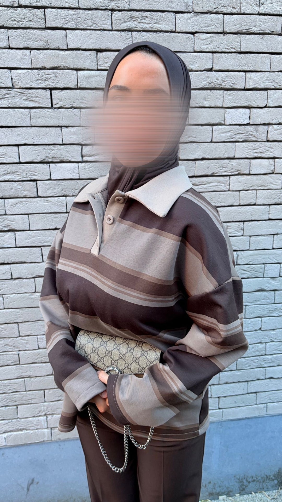 Pull rayé à col polo