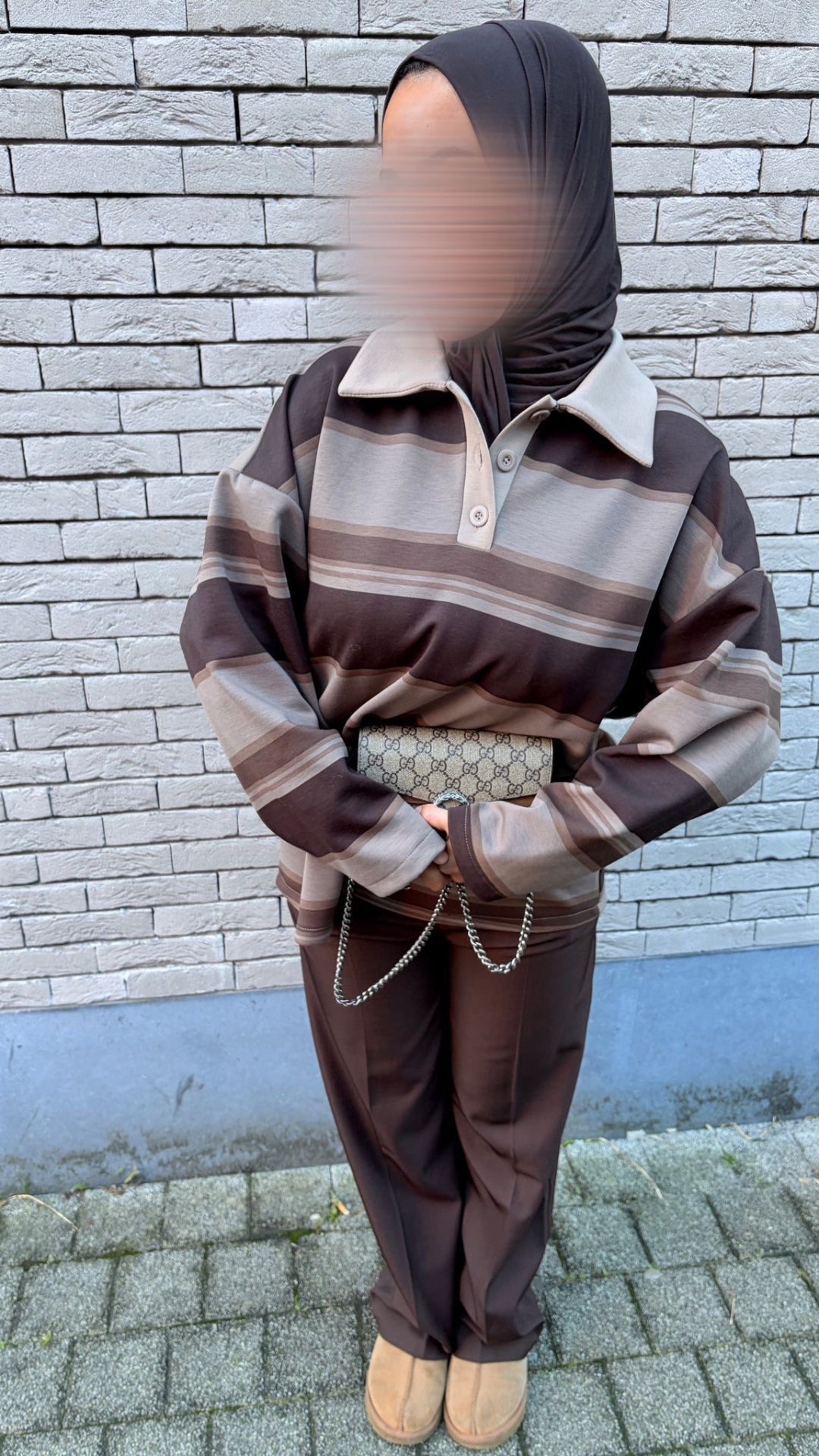 Pull rayé à col polo