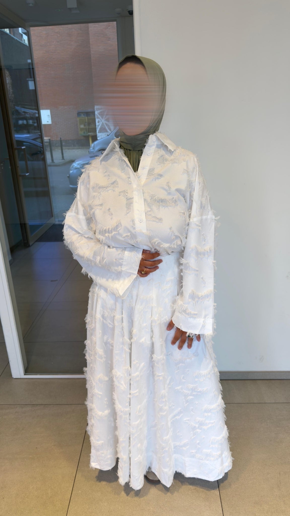 Embroidered shirt and skirt set