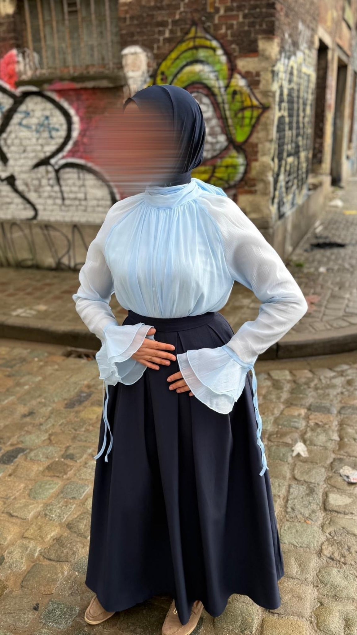 Chemise élégante manches évasées