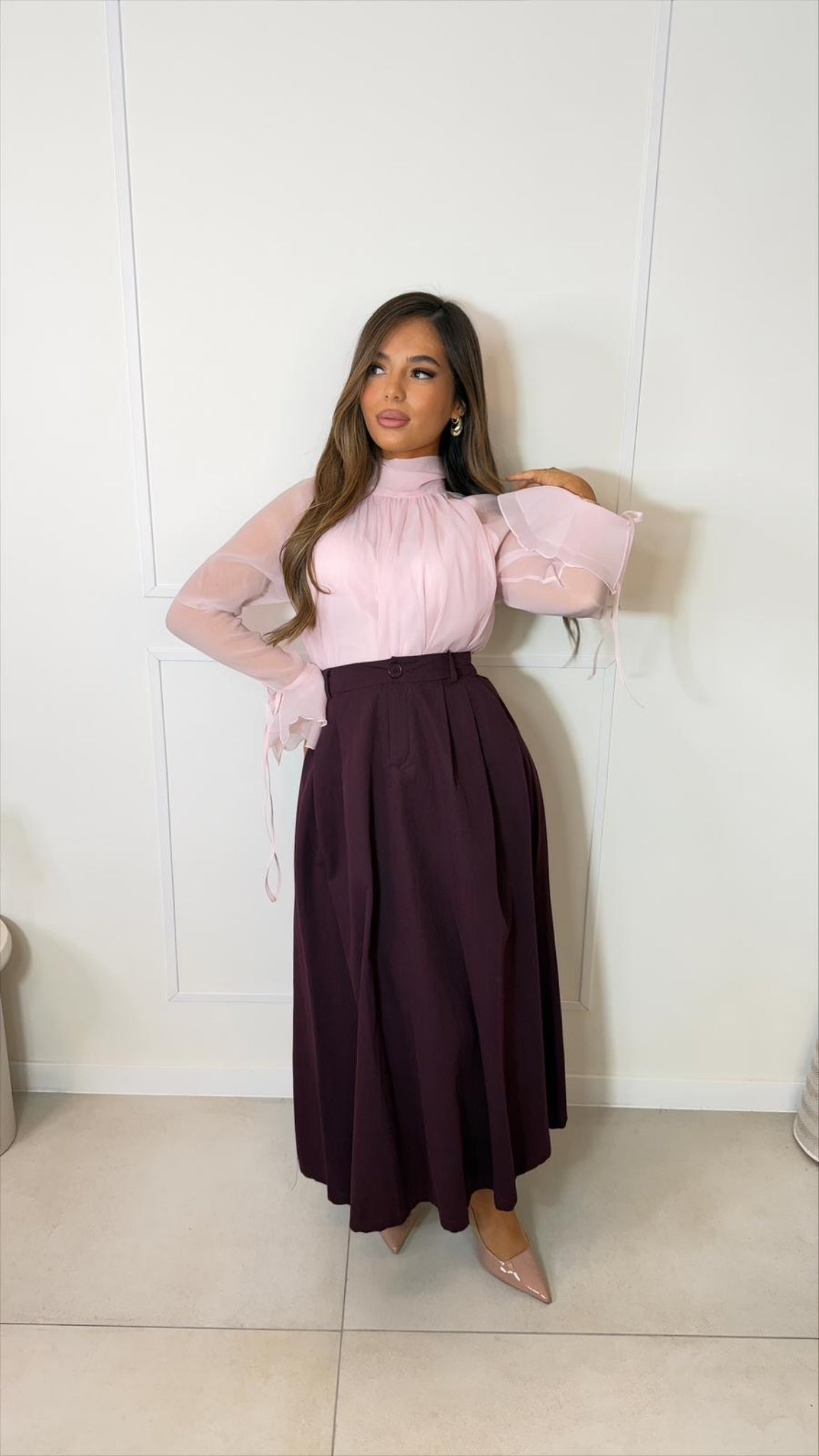 Chemise élégante manches évasées