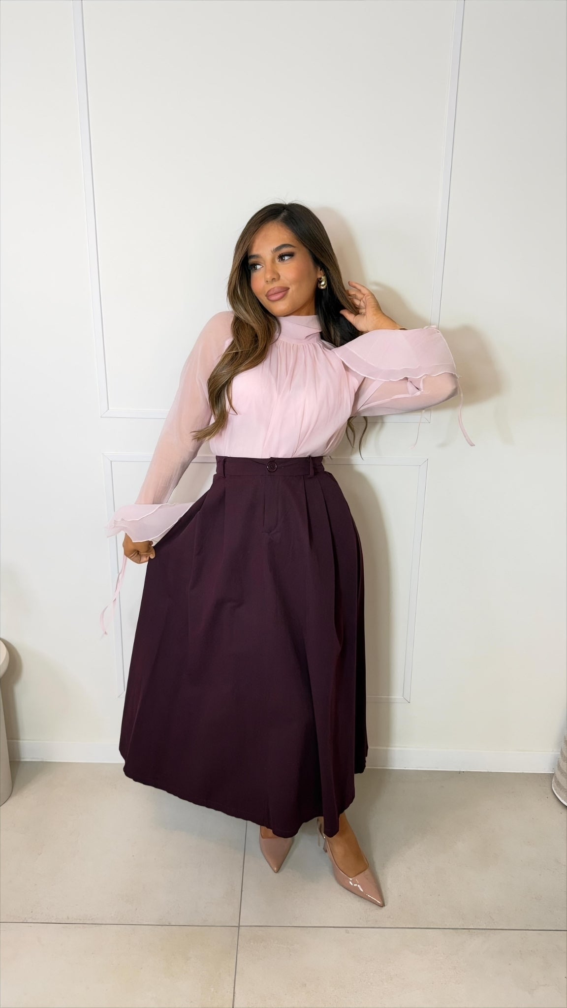 Chemise élégante manches évasées