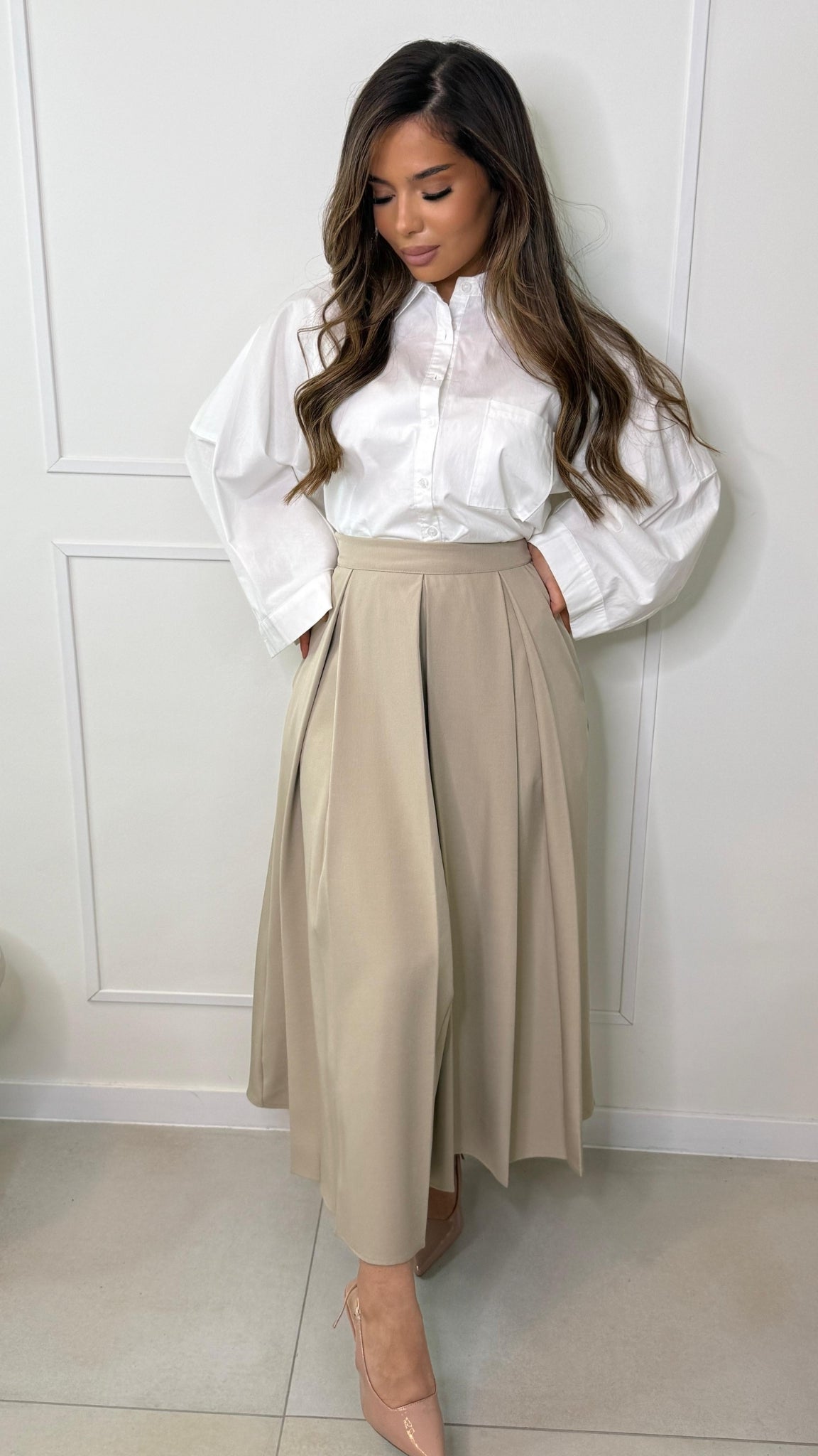 Jupe Plissée Taille Haute