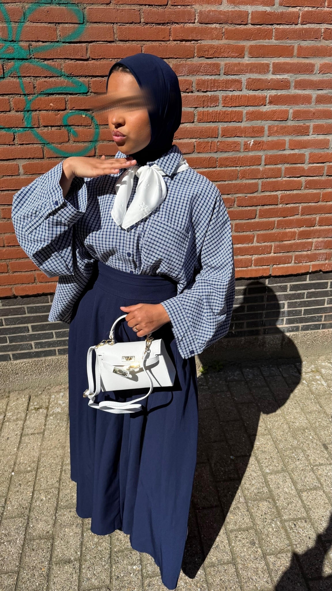 Chemise oversize à carreaux boutonnée