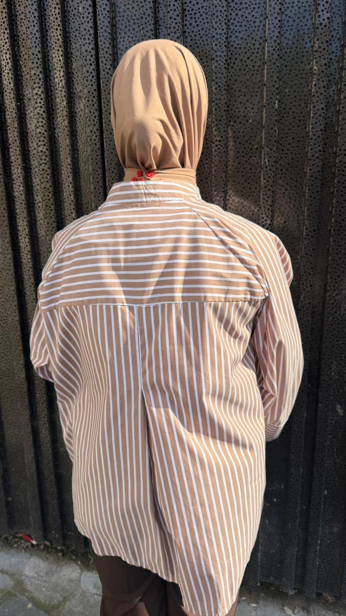 Oversized striped drop-shoulder shirt