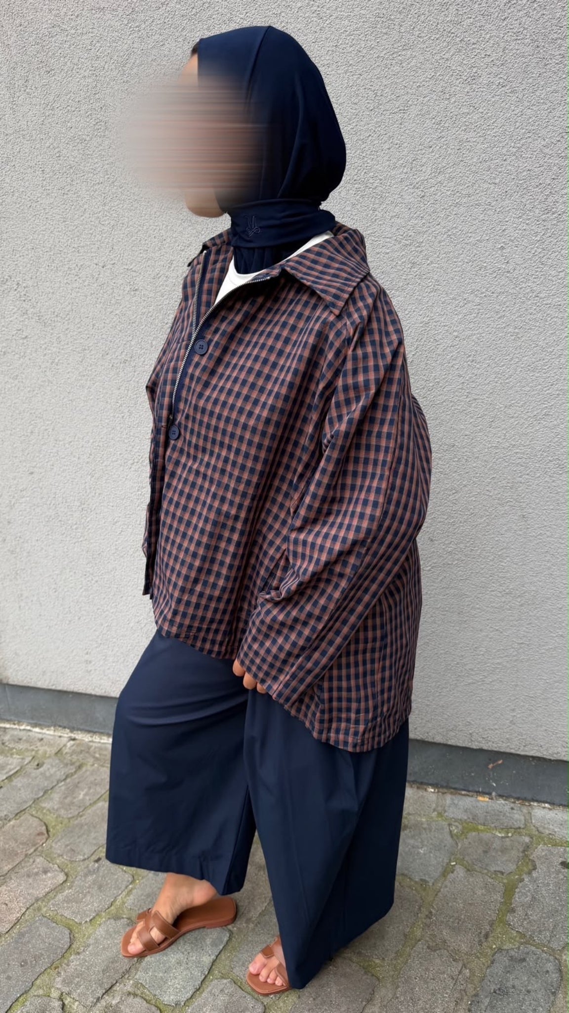 Veste légère oversize à carreaux