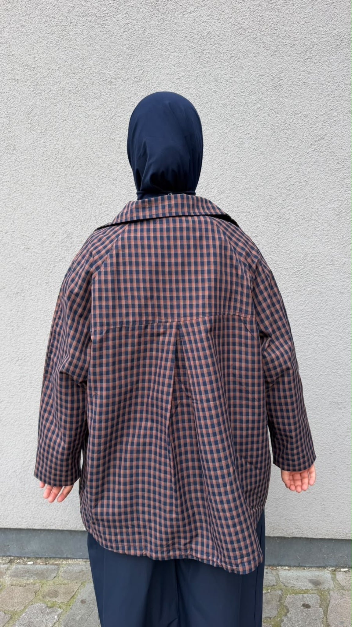 Veste légère oversize à carreaux