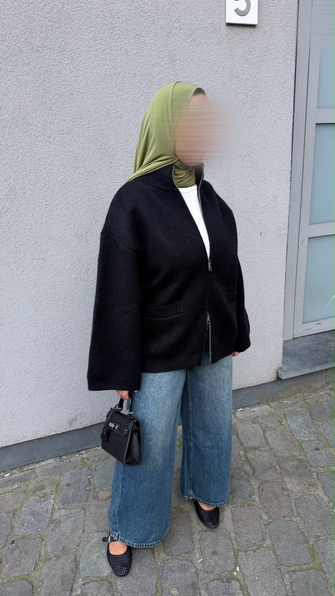 Cardigan zippé oversize