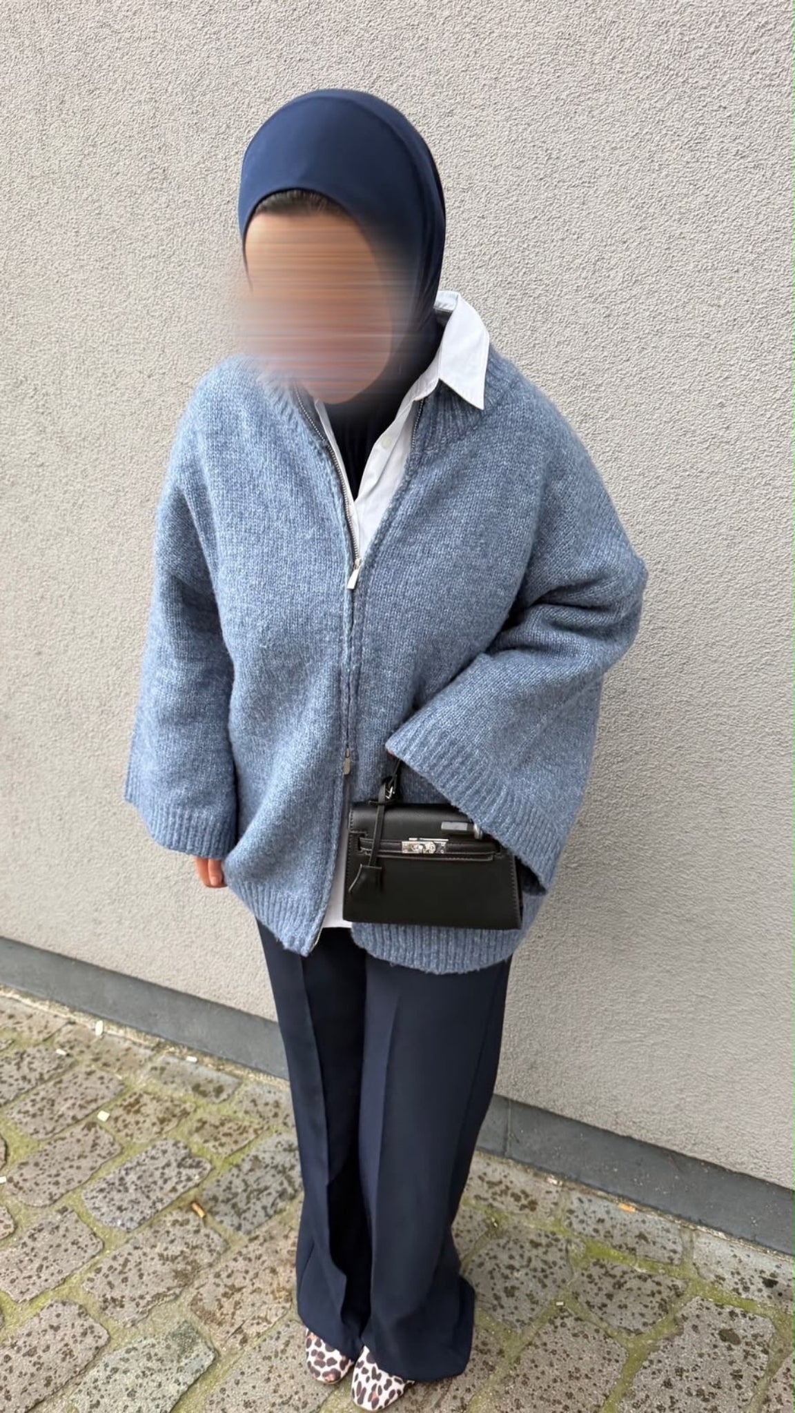 Gilet en maille zippé oversize