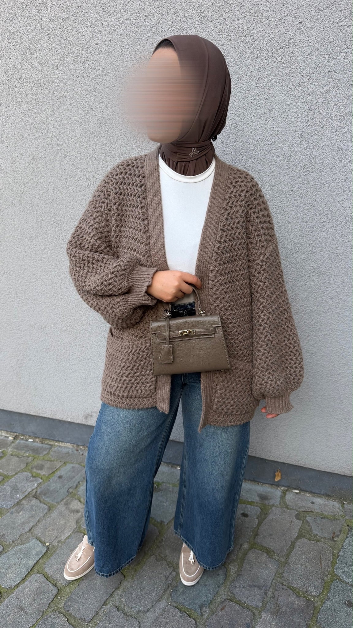 Gilet oversize en maille ajourée